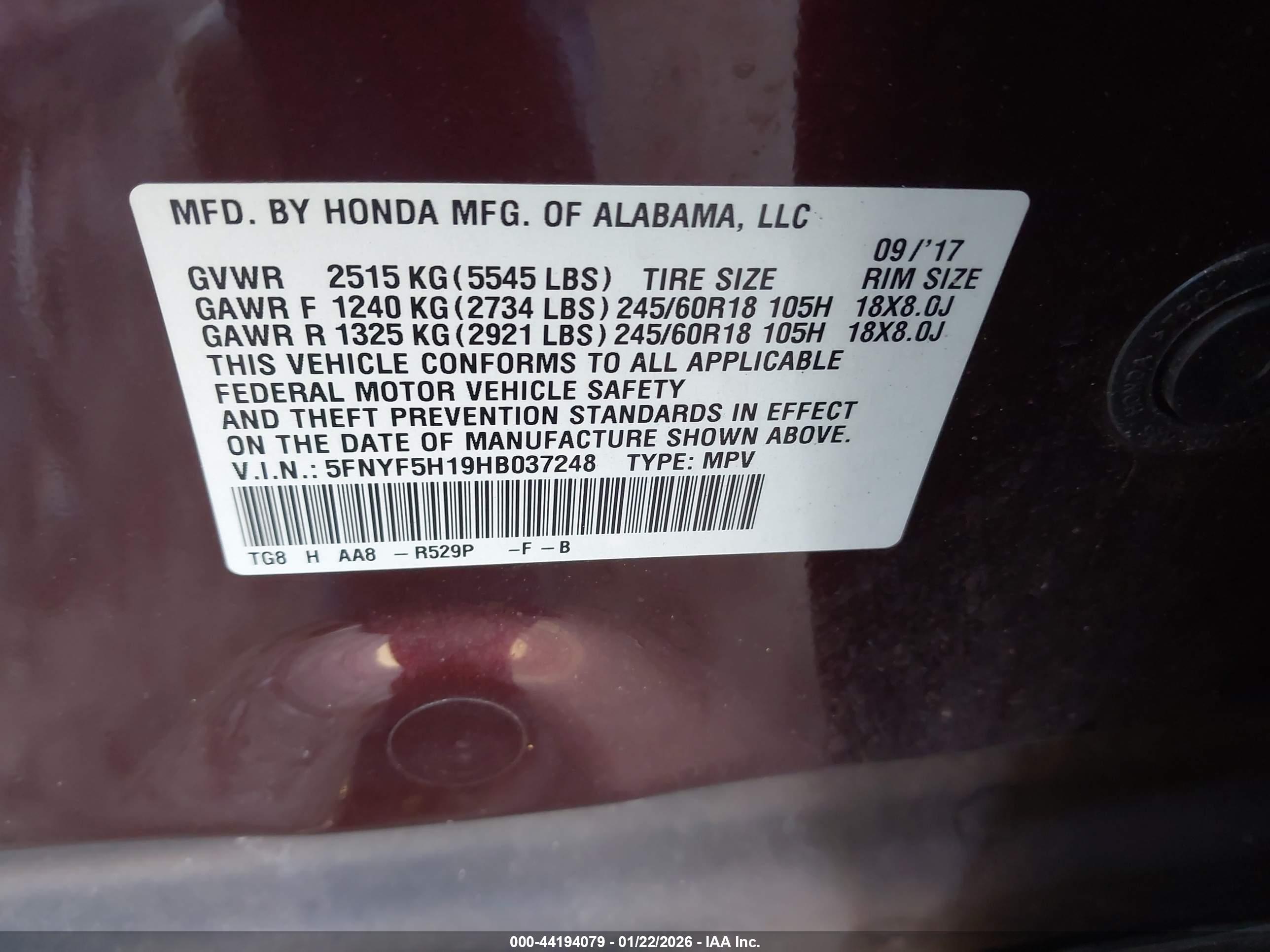 HONDA PILOT image 9