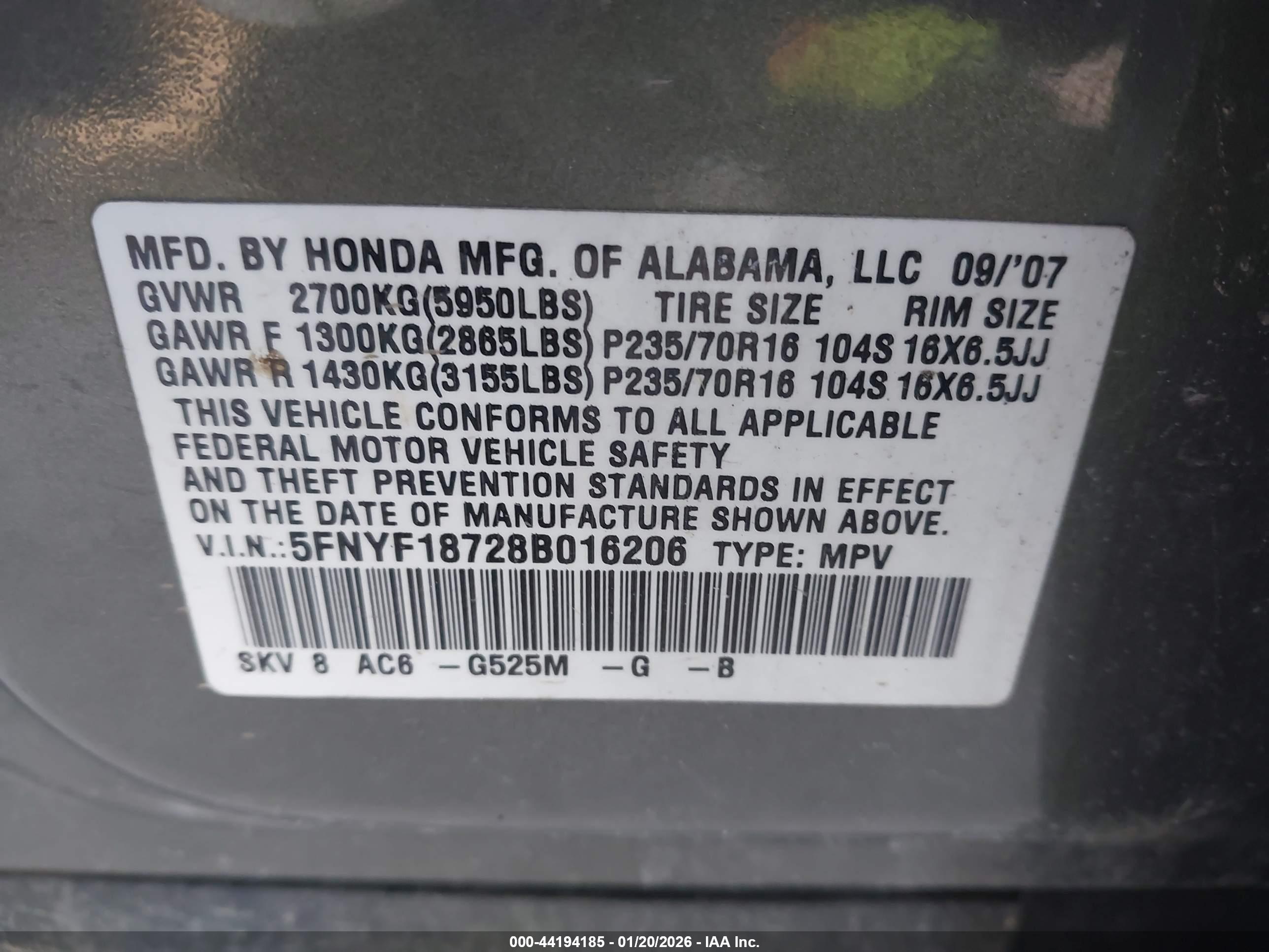 HONDA PILOT image 9