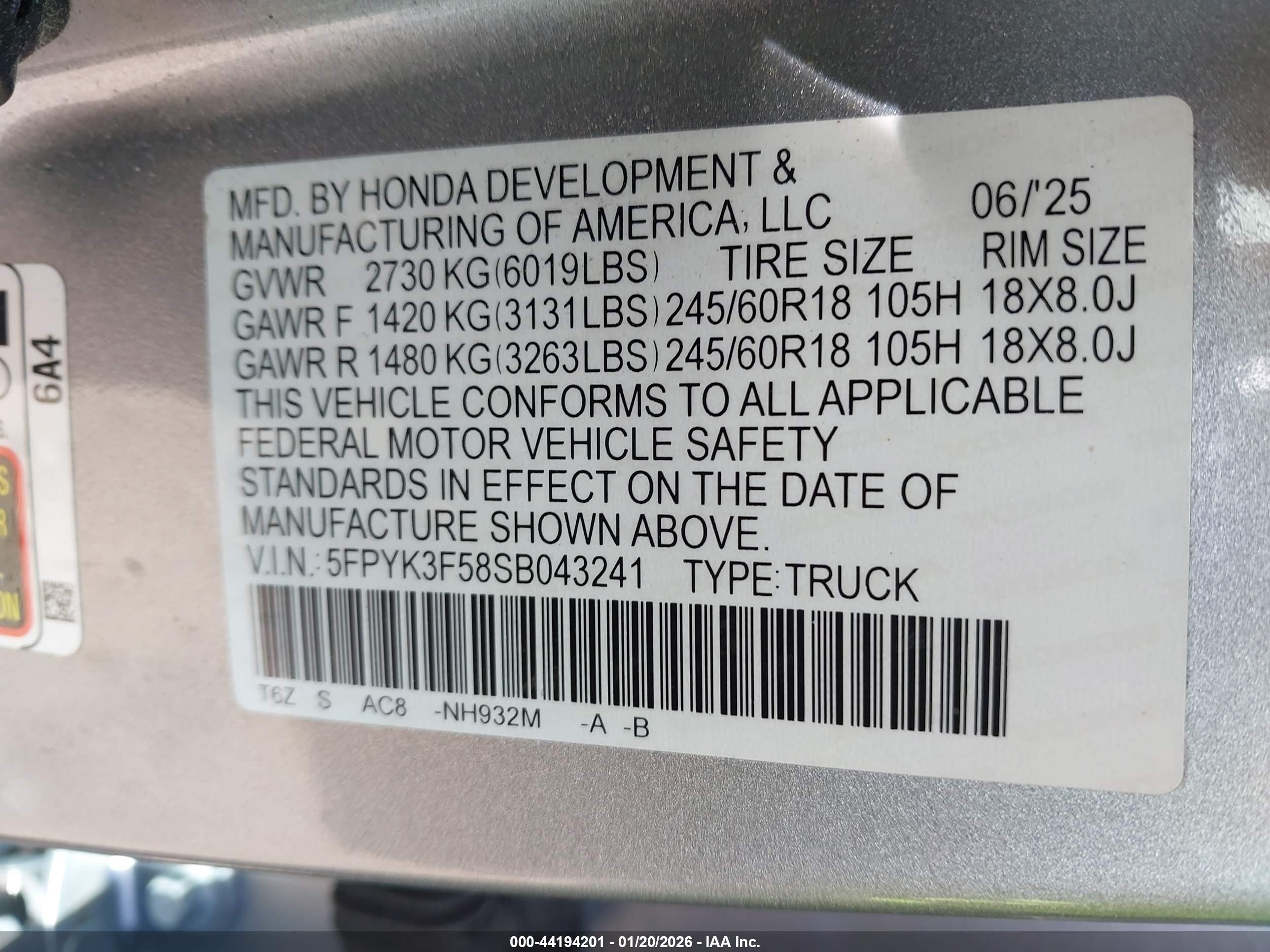 HONDA RIDGELINE image 9