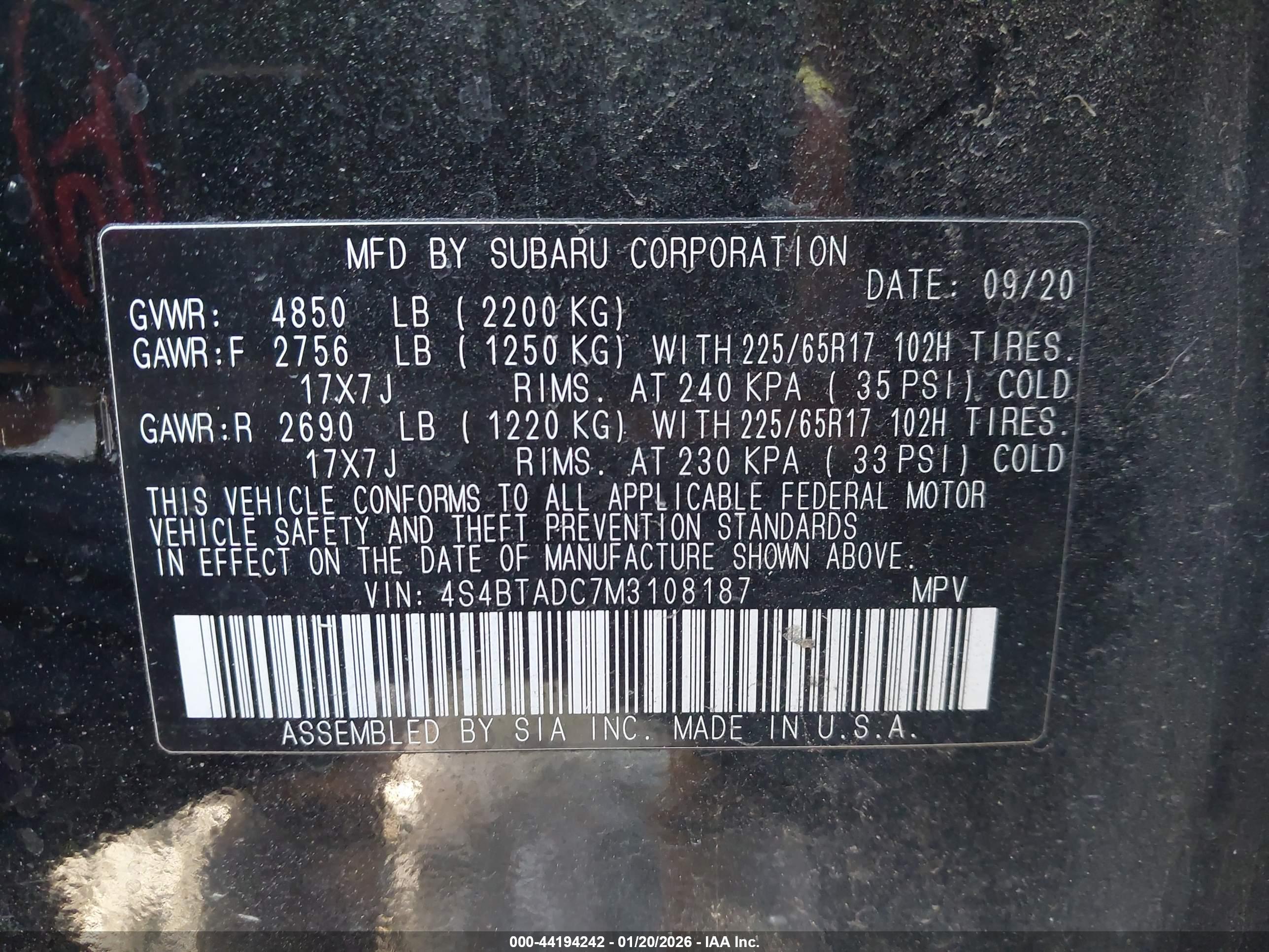 SUBARU OUTBACK image 9
