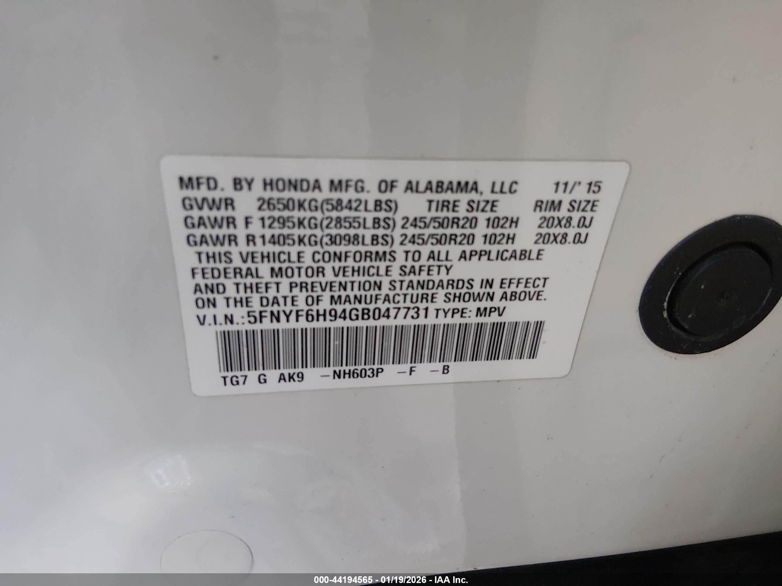 HONDA PILOT image 9