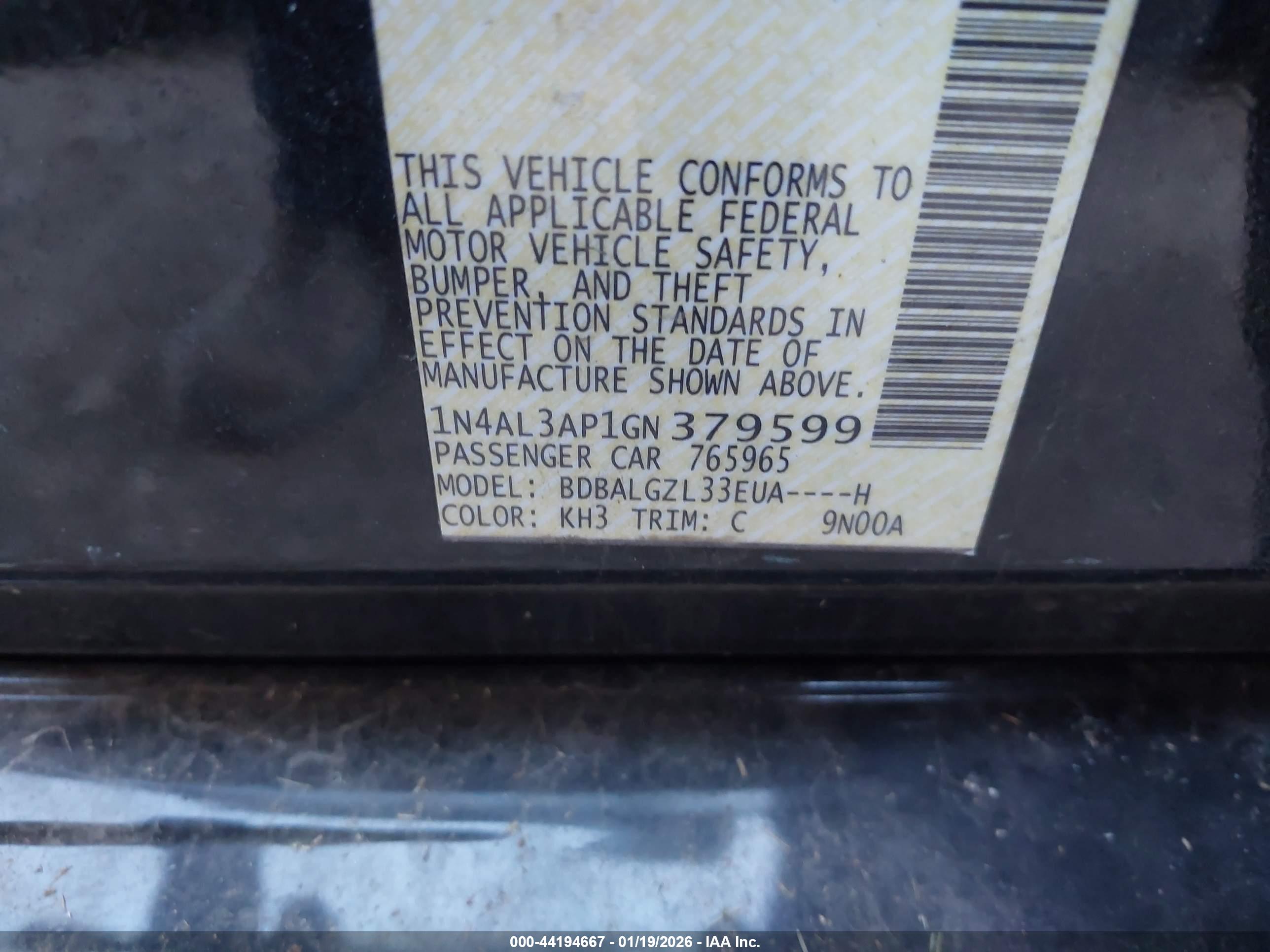 NISSAN ALTIMA image 9