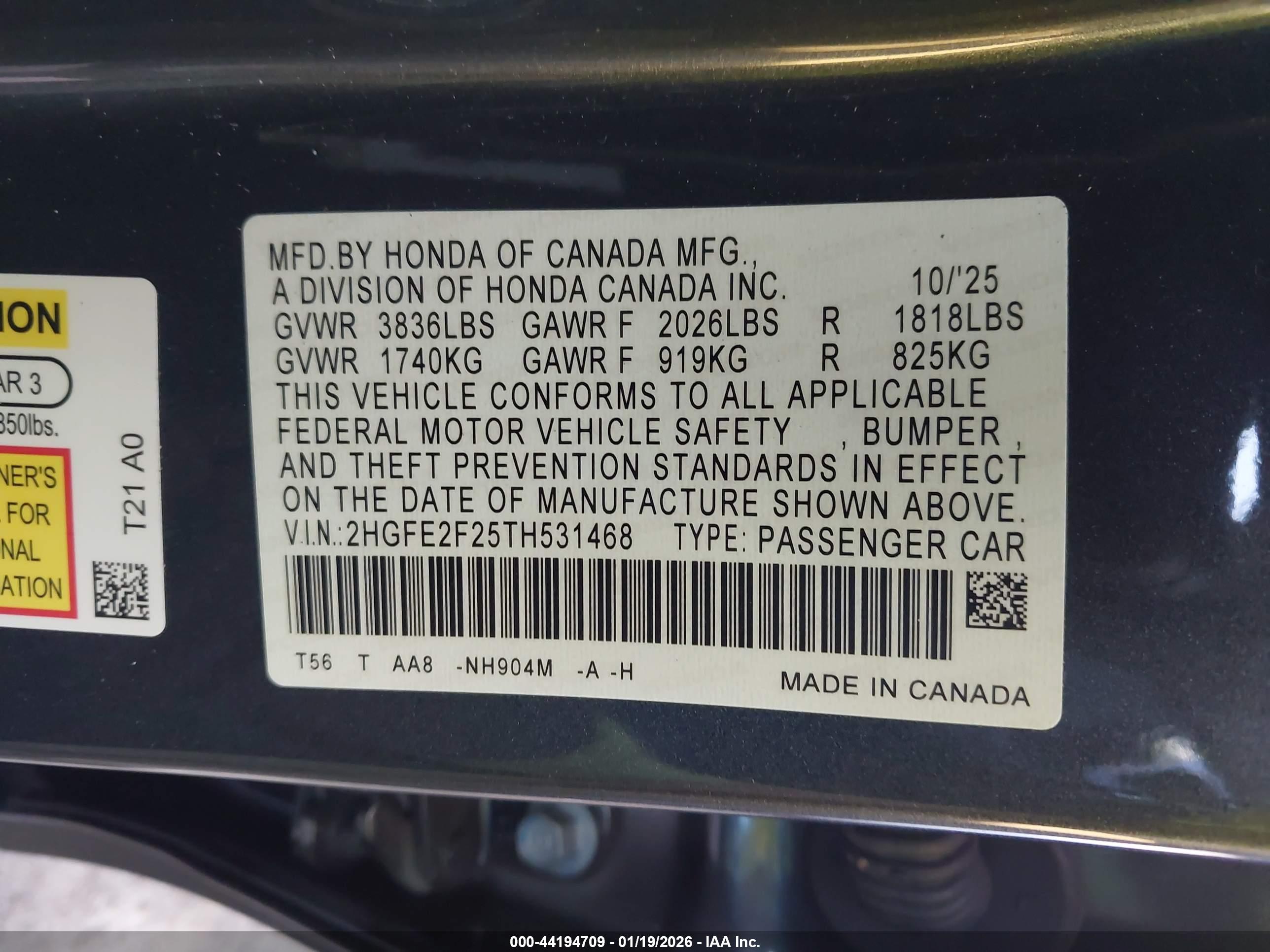 HONDA CIVIC image 9