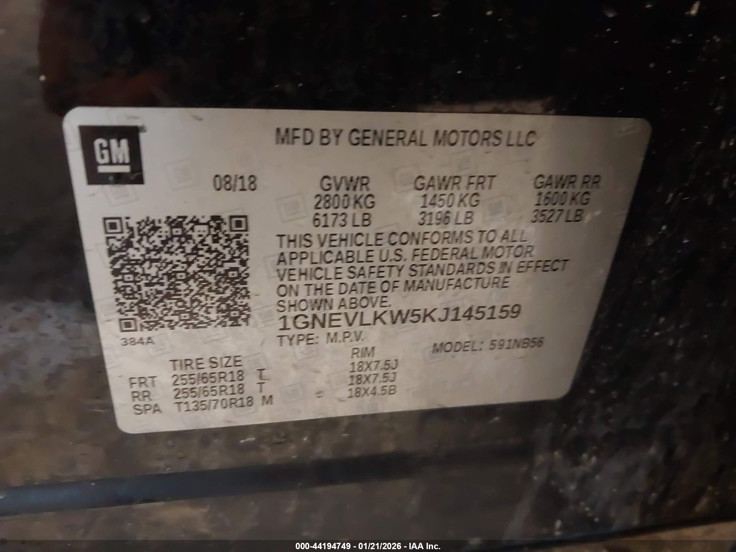 CHEVROLET TRAVERSE image 9
