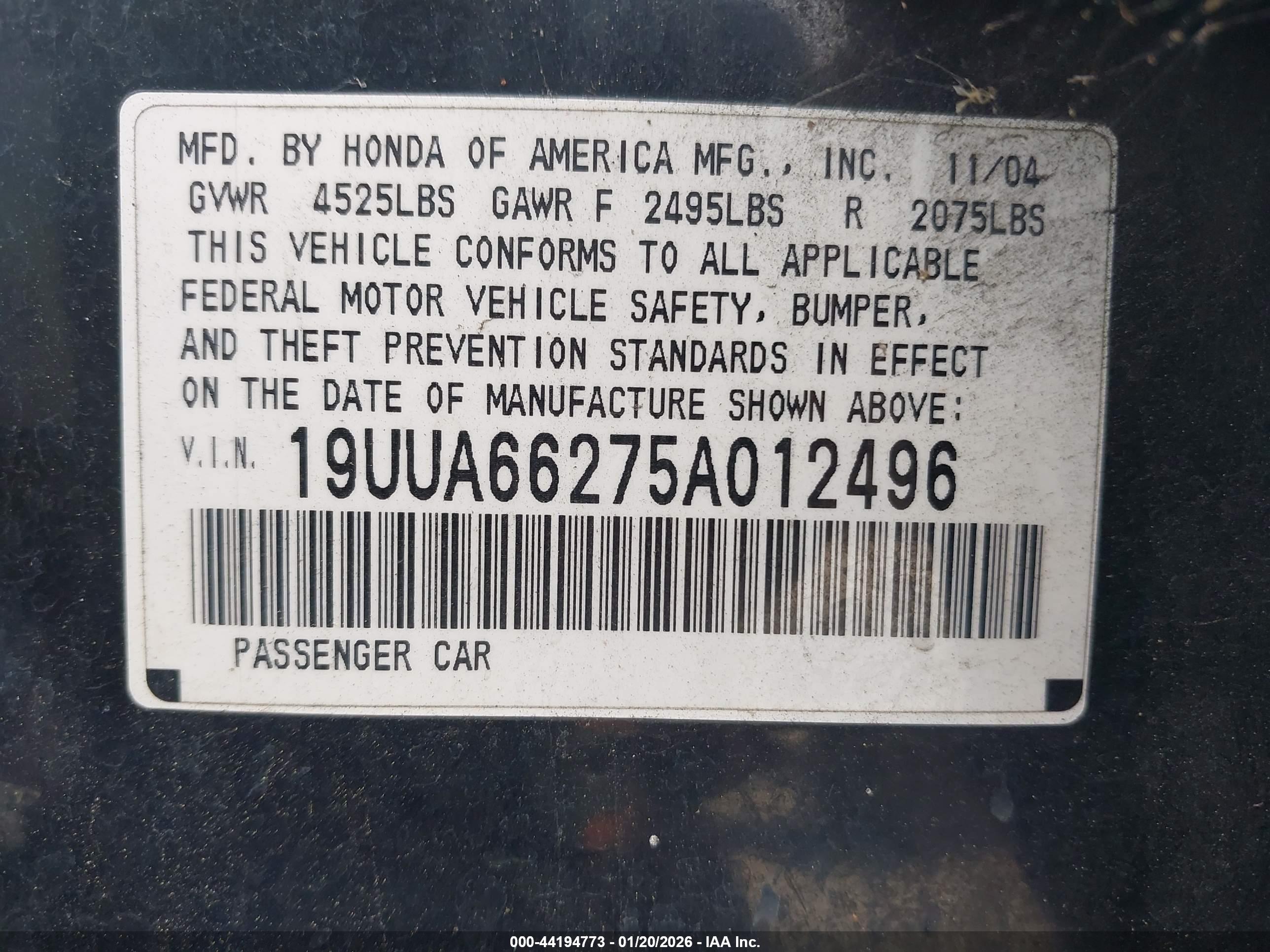 ACURA TL image 9