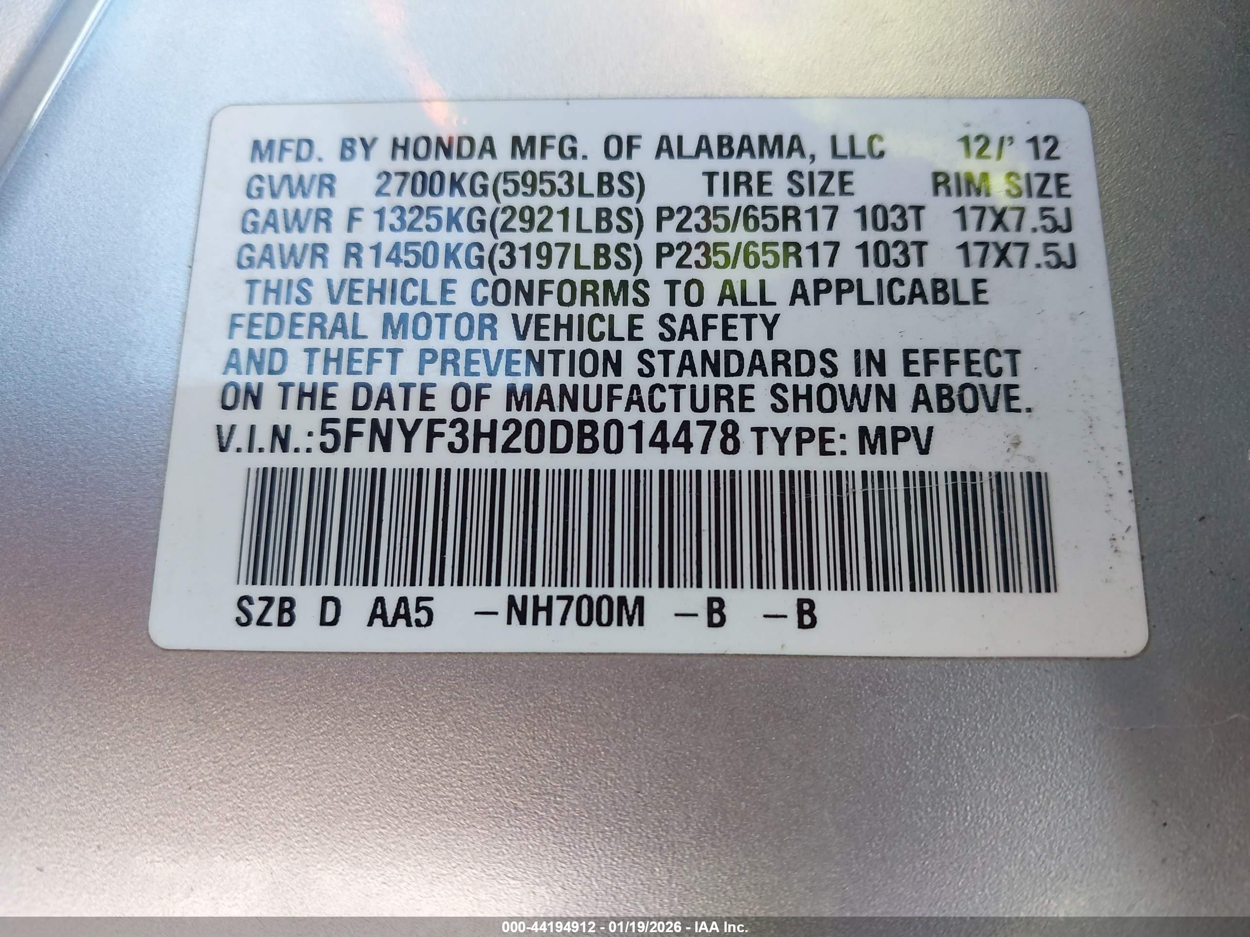HONDA PILOT image 9