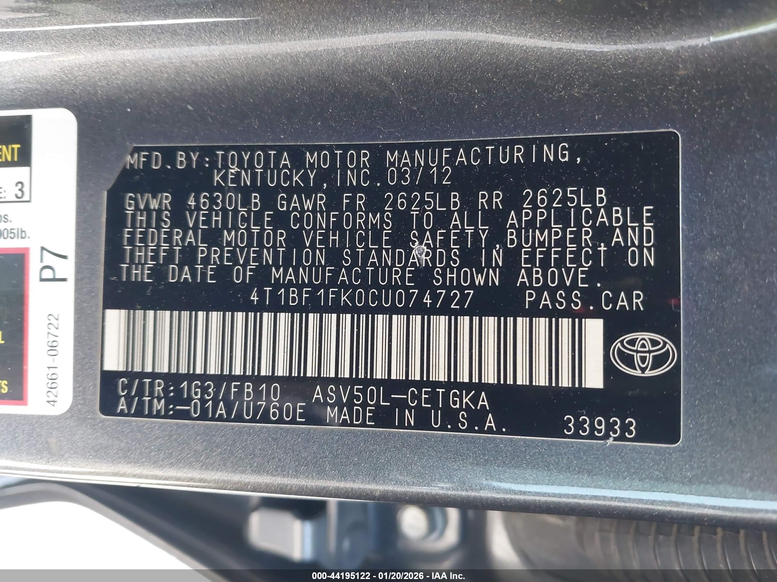 TOYOTA CAMRY image 9