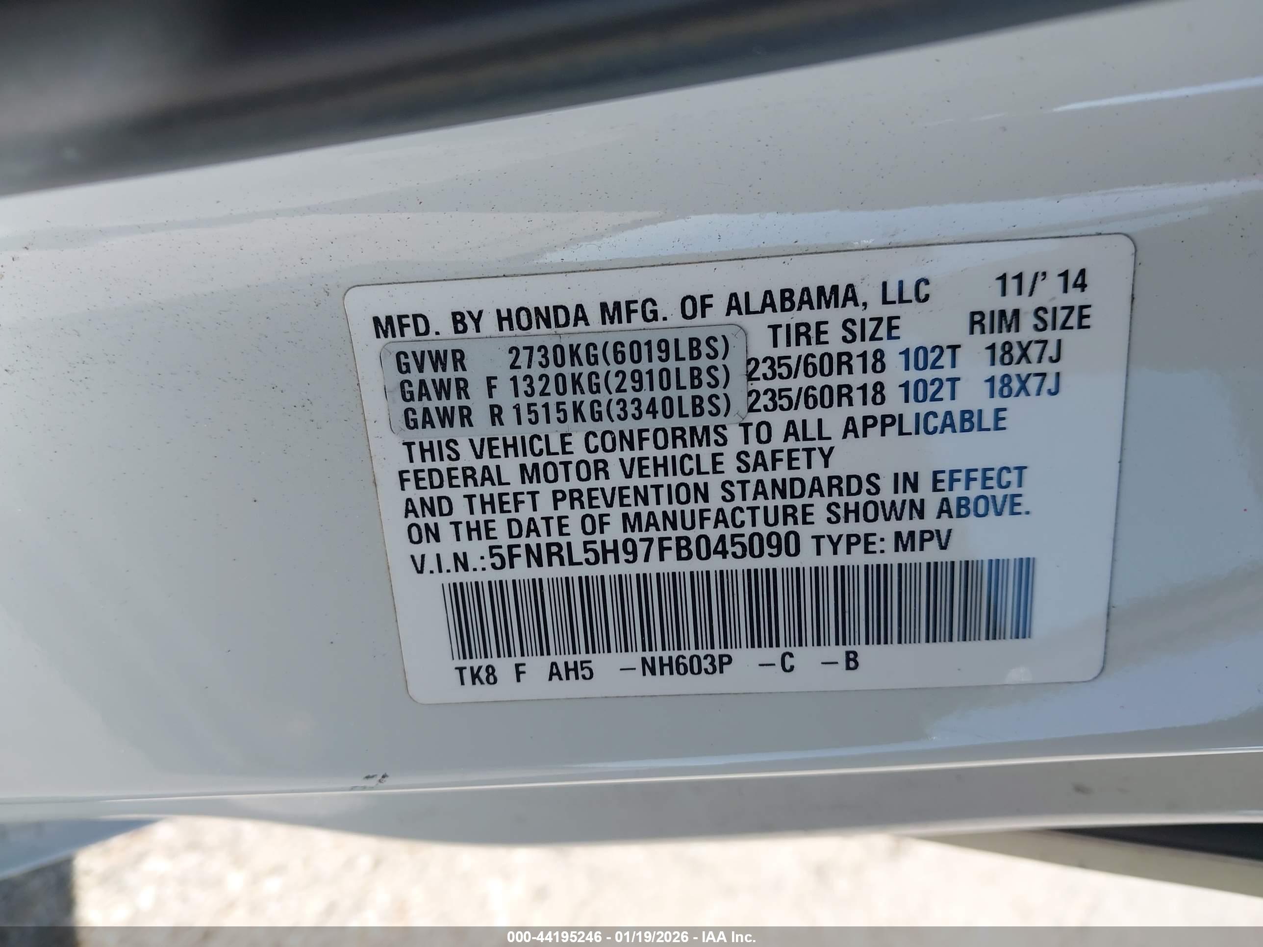HONDA ODYSSEY image 9