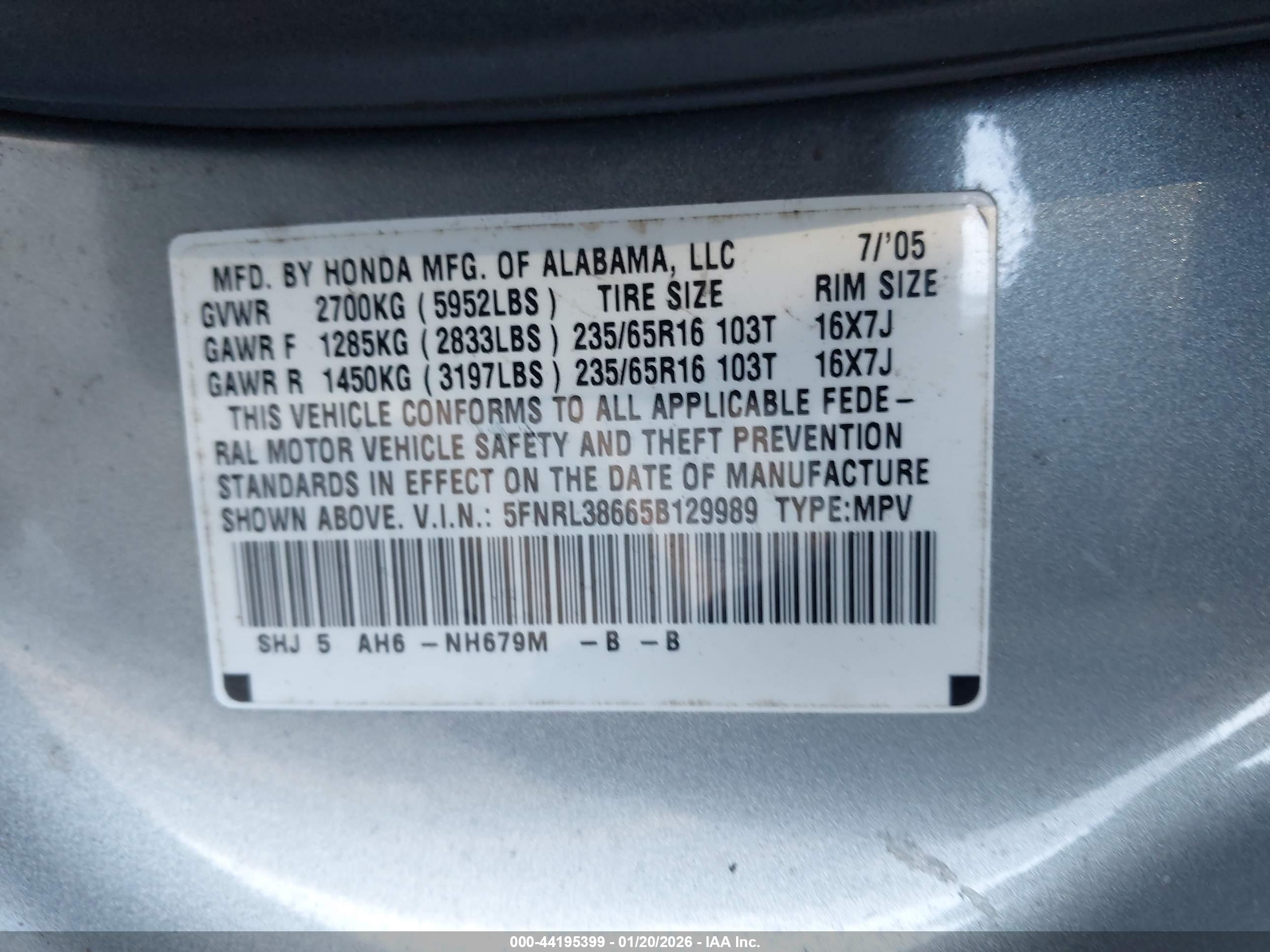 HONDA ODYSSEY image 9