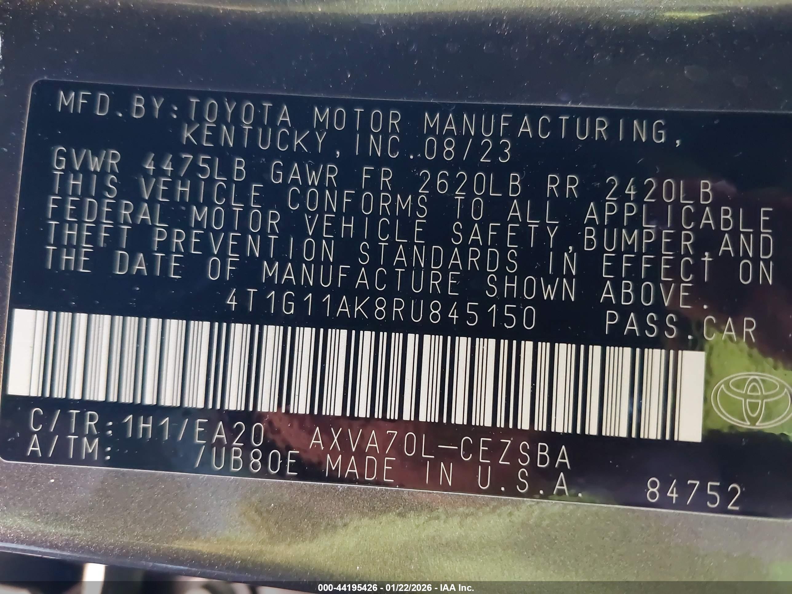 TOYOTA CAMRY image 9