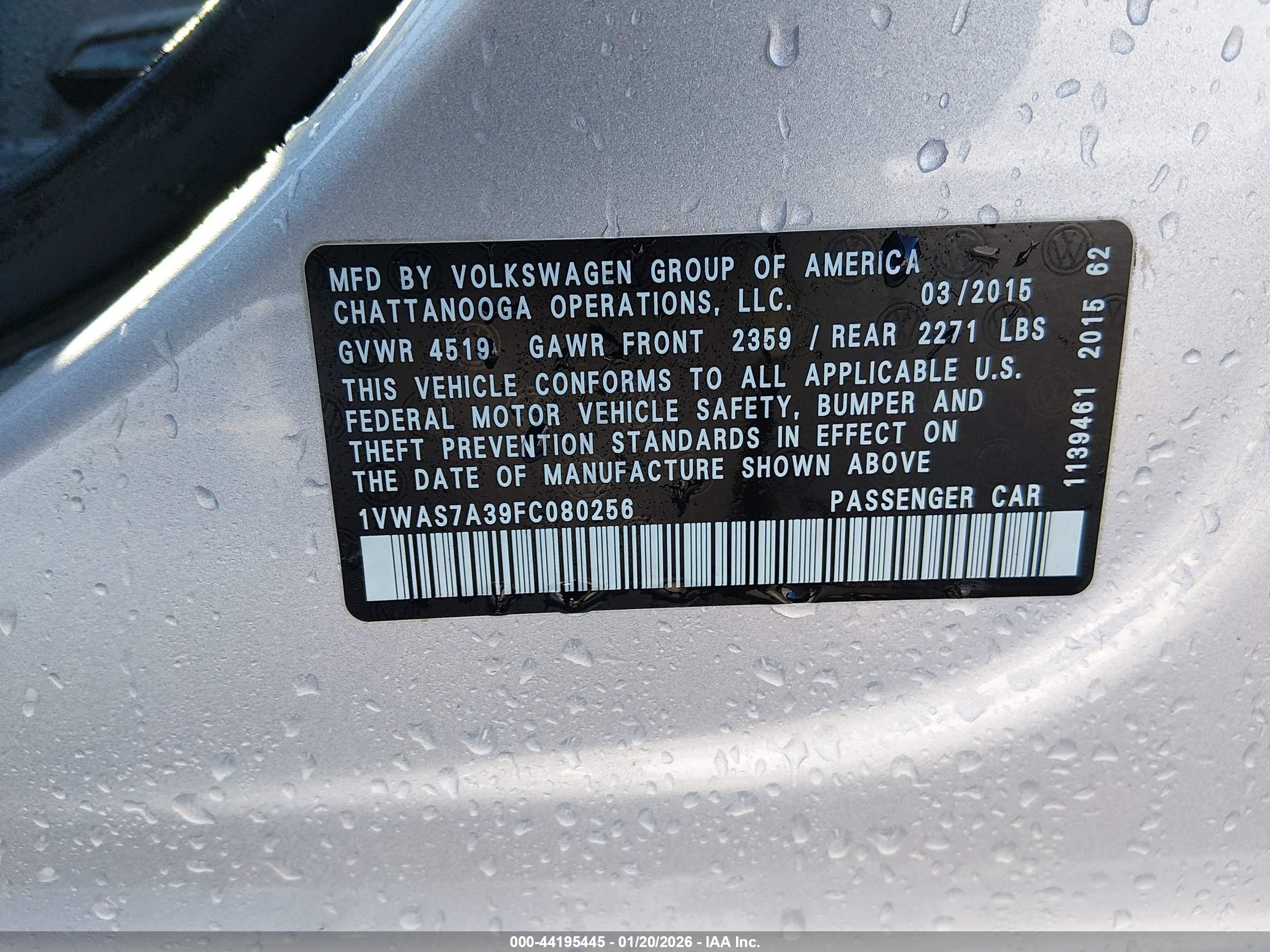 VOLKSWAGEN PASSAT image 9