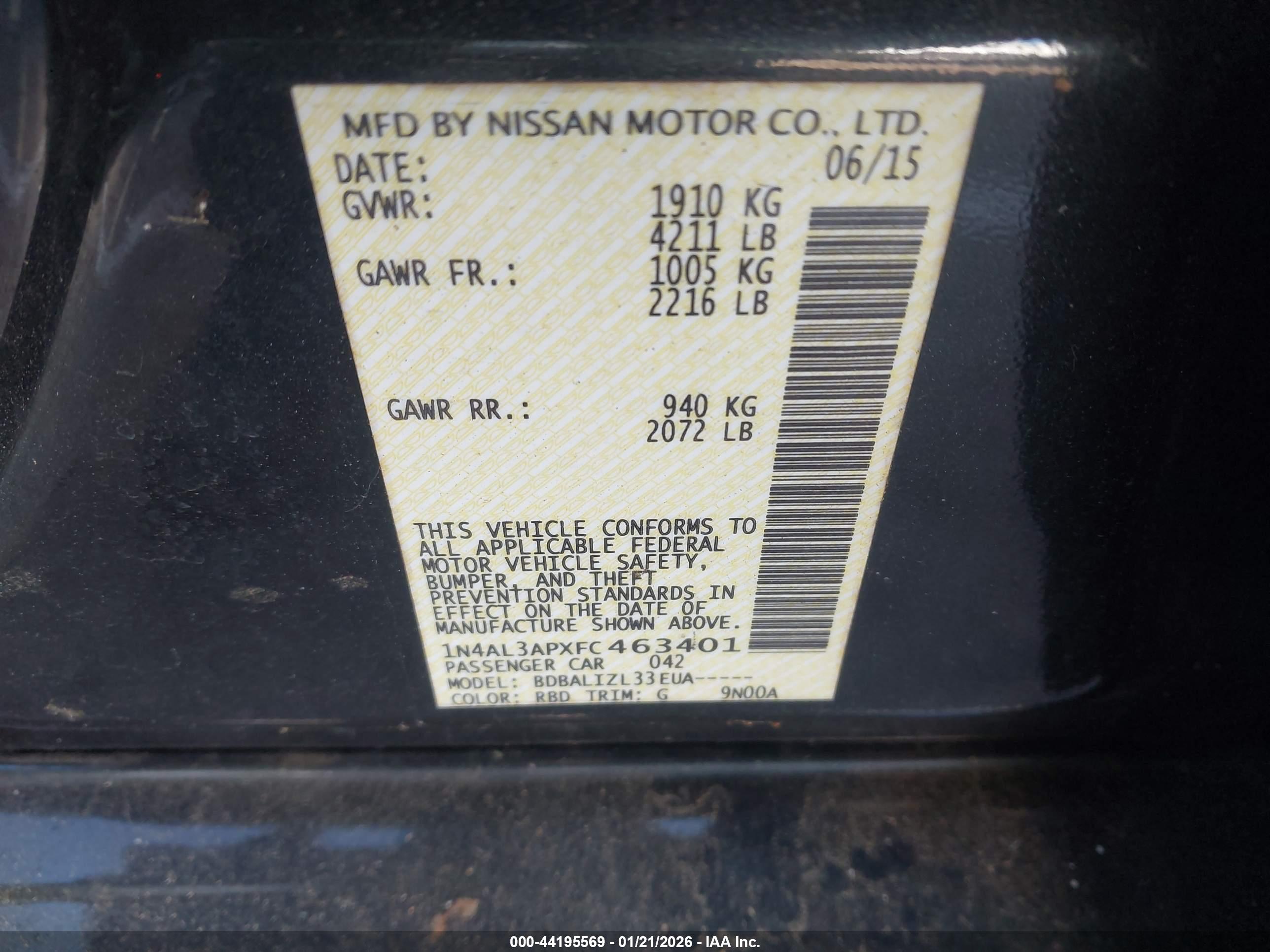 NISSAN ALTIMA image 9