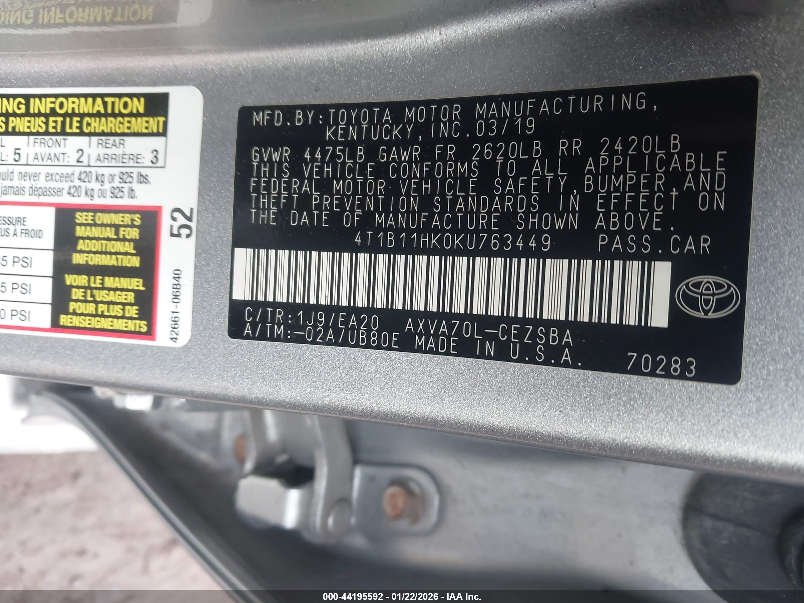 TOYOTA CAMRY image 9