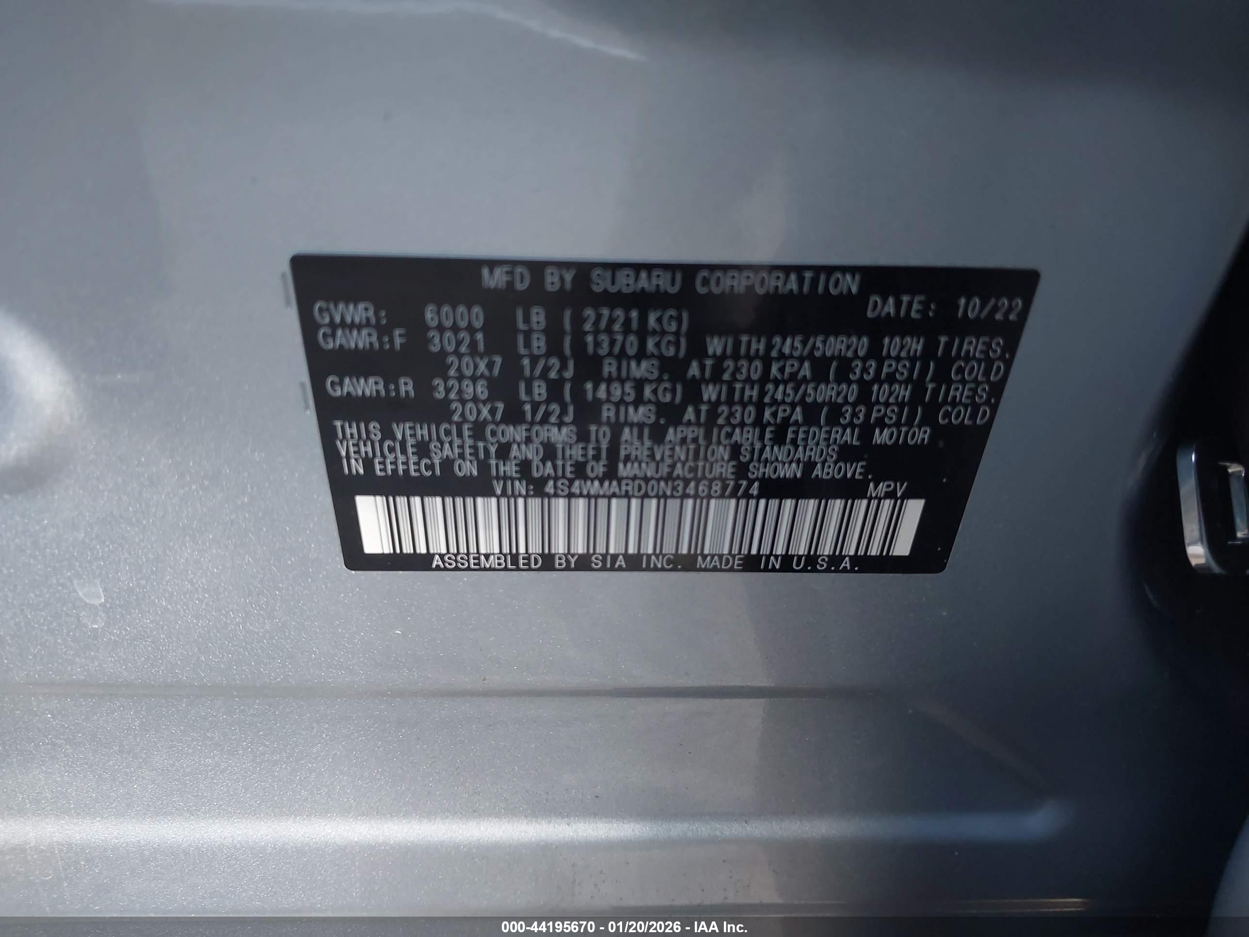 SUBARU ASCENT image 9