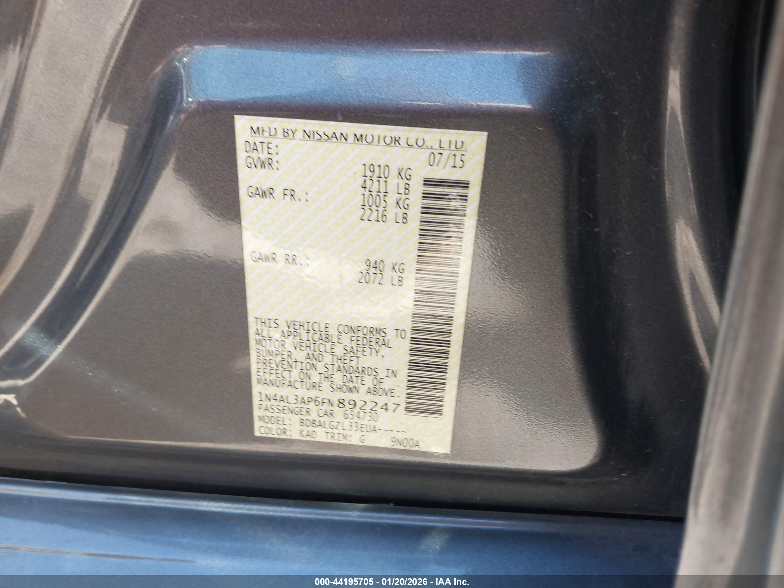 NISSAN ALTIMA image 9