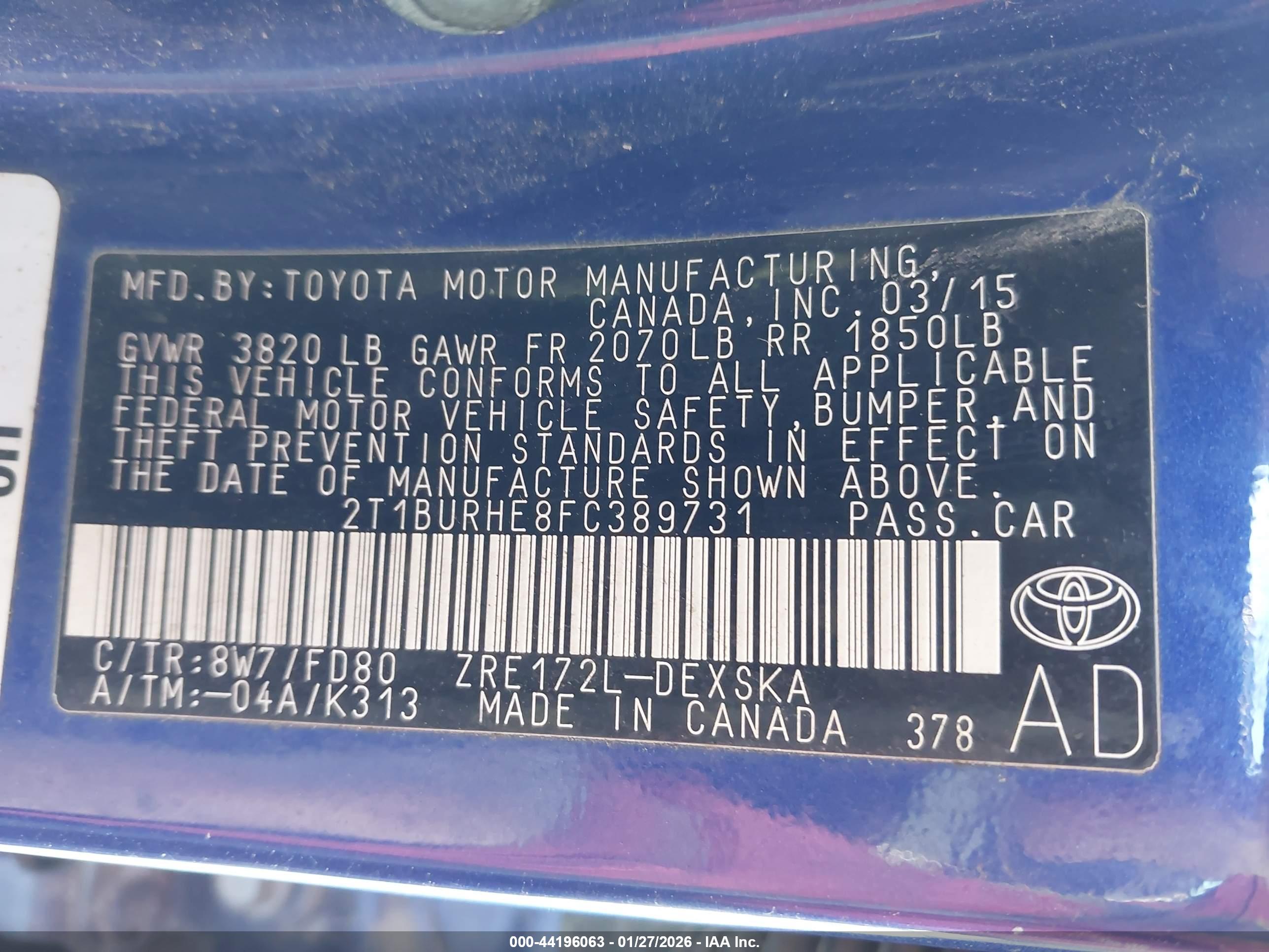 TOYOTA COROLLA image 9