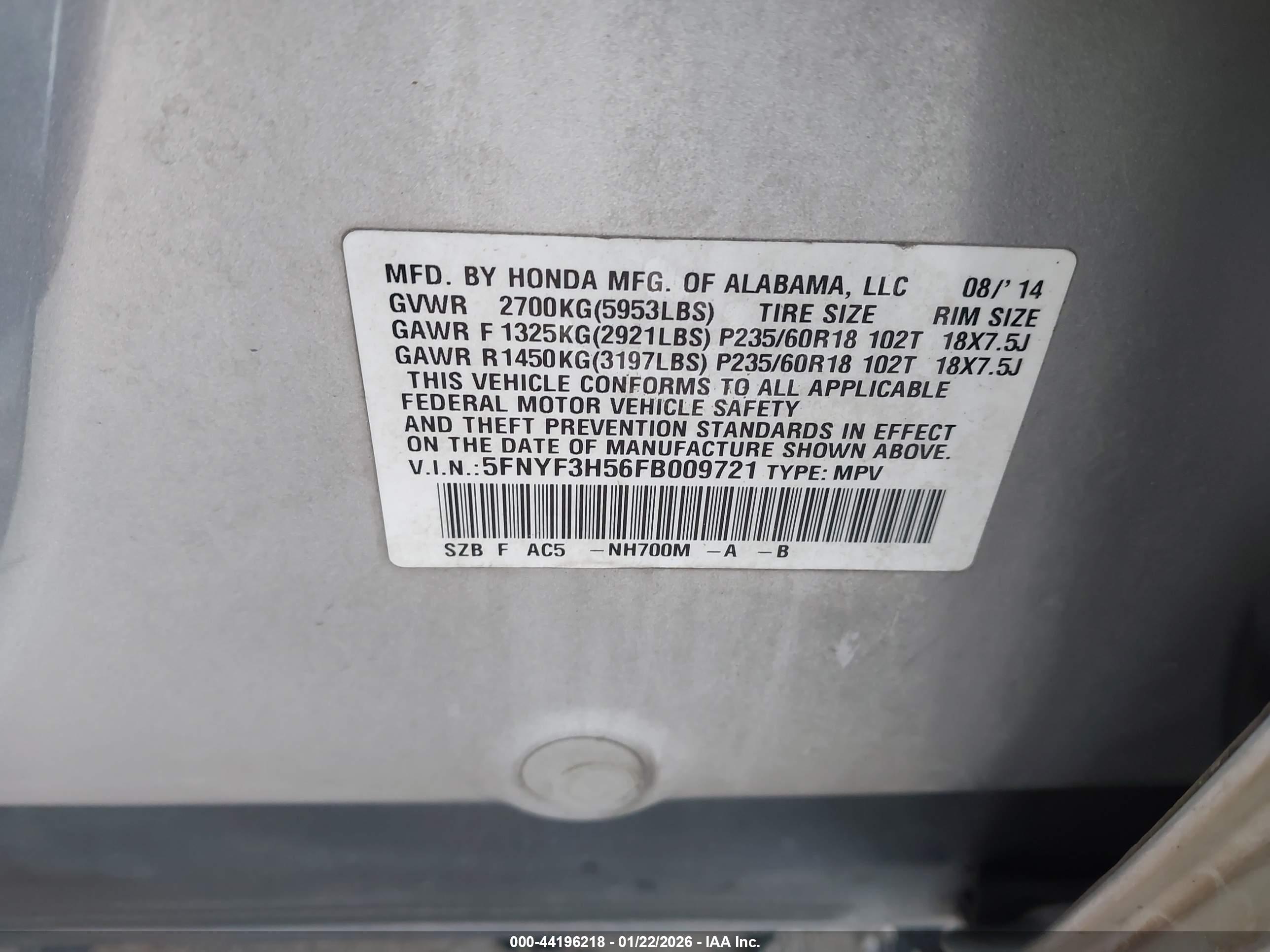 HONDA PILOT image 9