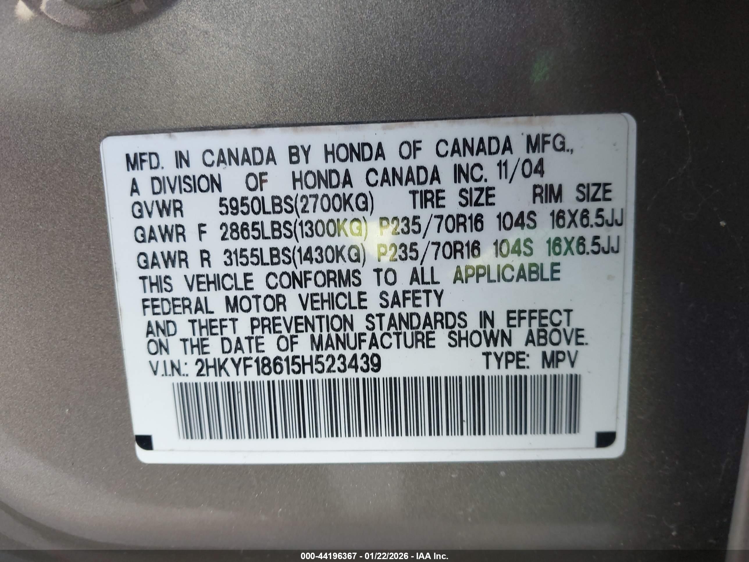 HONDA PILOT image 9