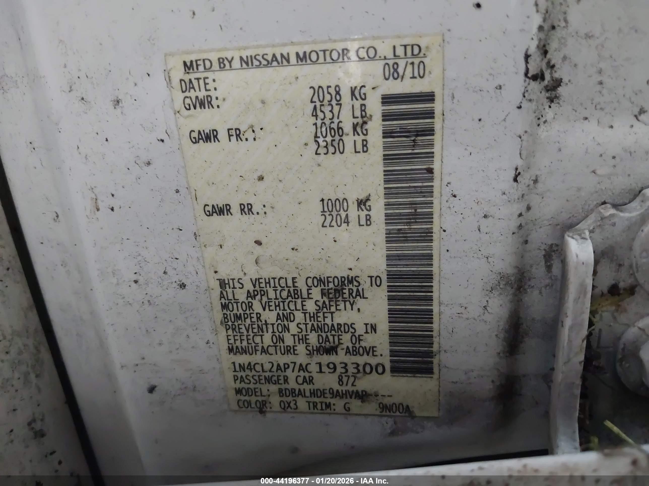 NISSAN ALTIMA image 9