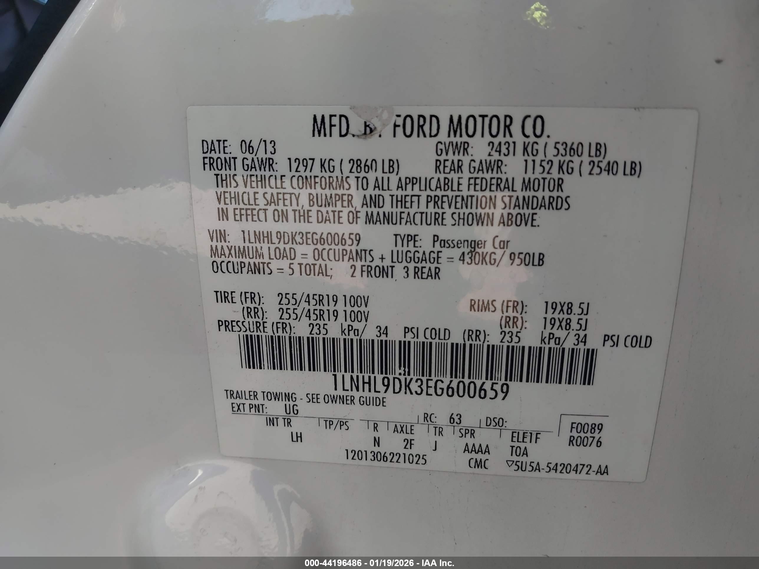 LINCOLN MKS image 9