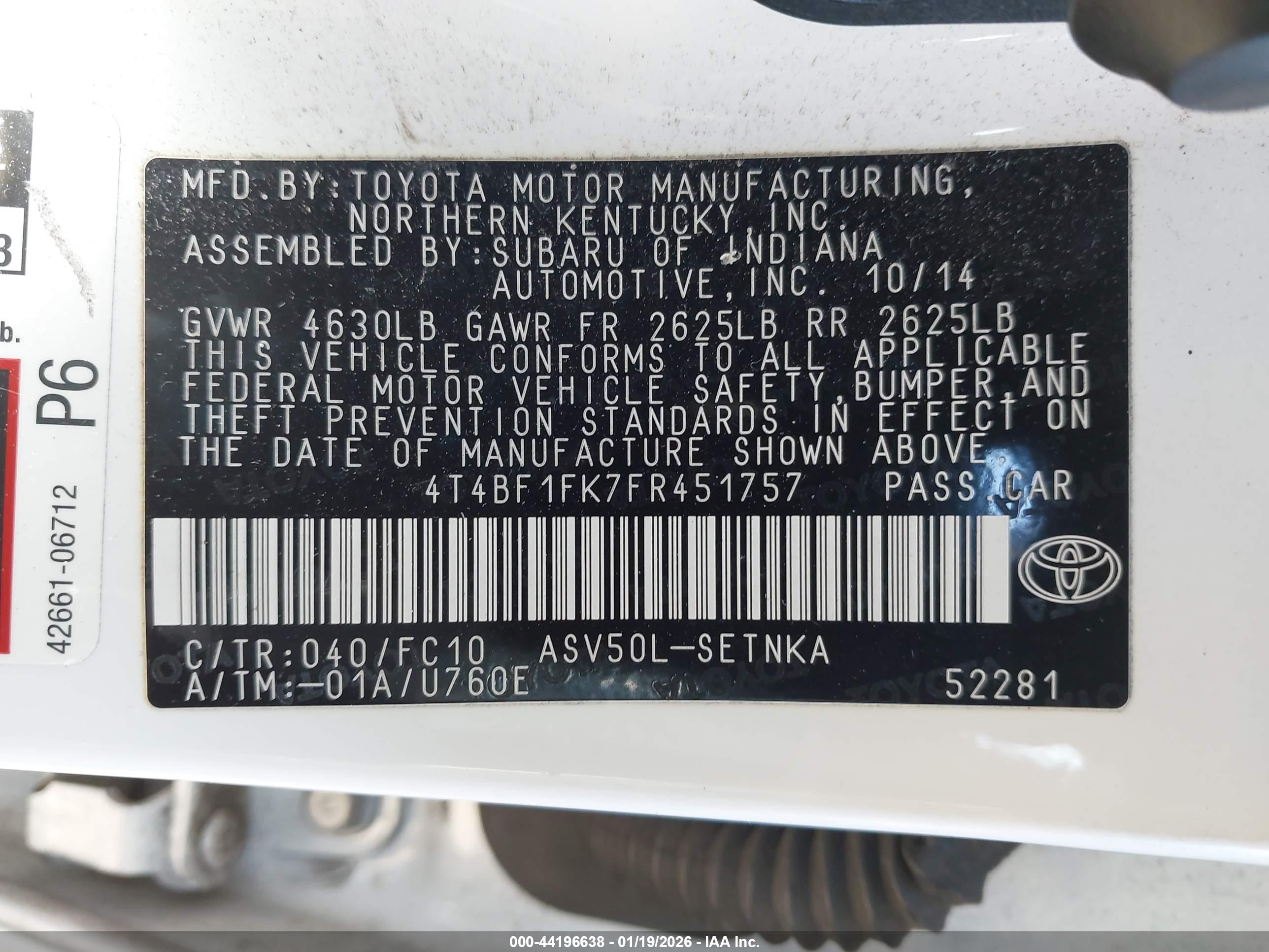 TOYOTA CAMRY image 9