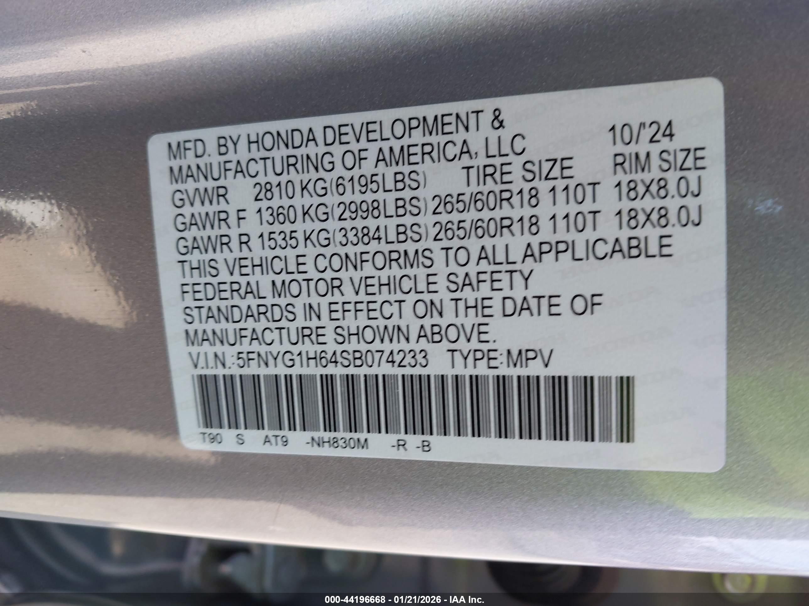 HONDA PILOT image 9