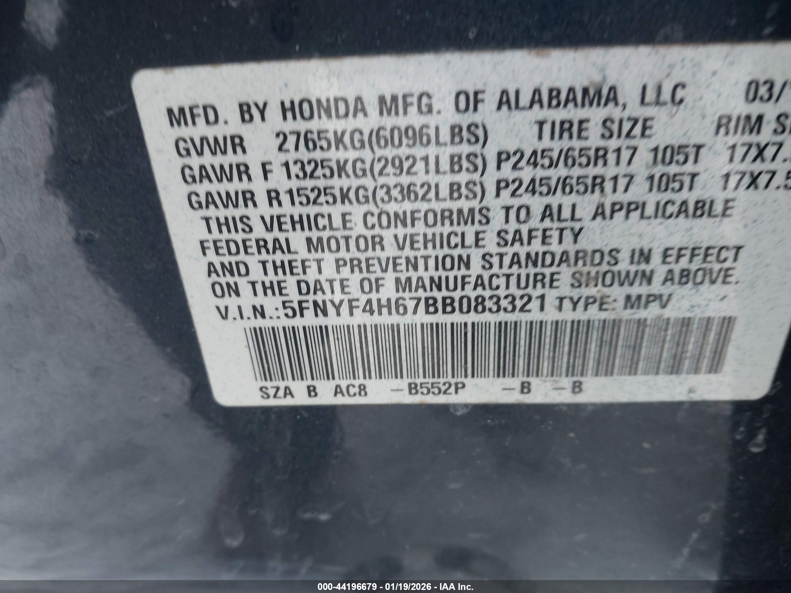HONDA PILOT image 9