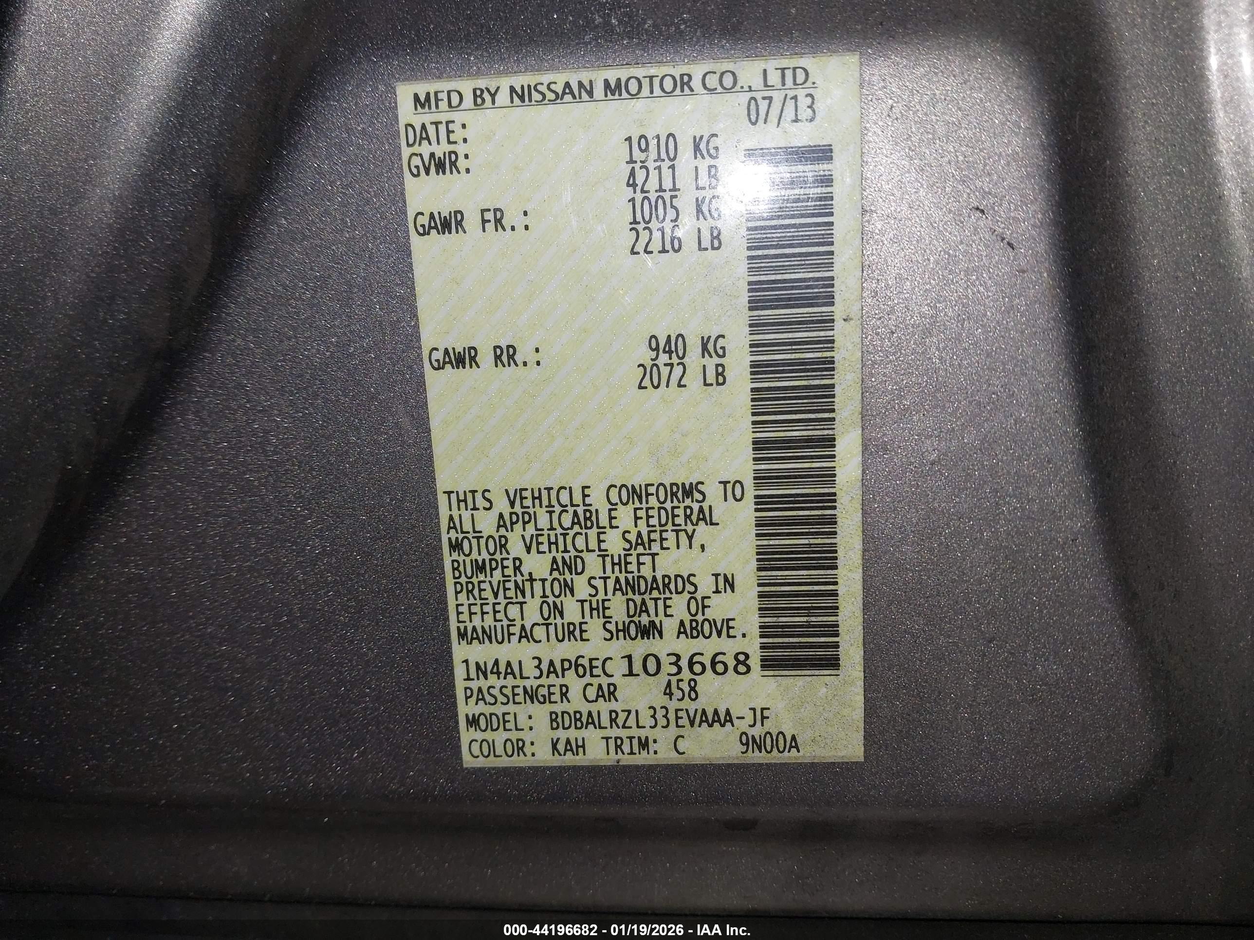 NISSAN ALTIMA image 9