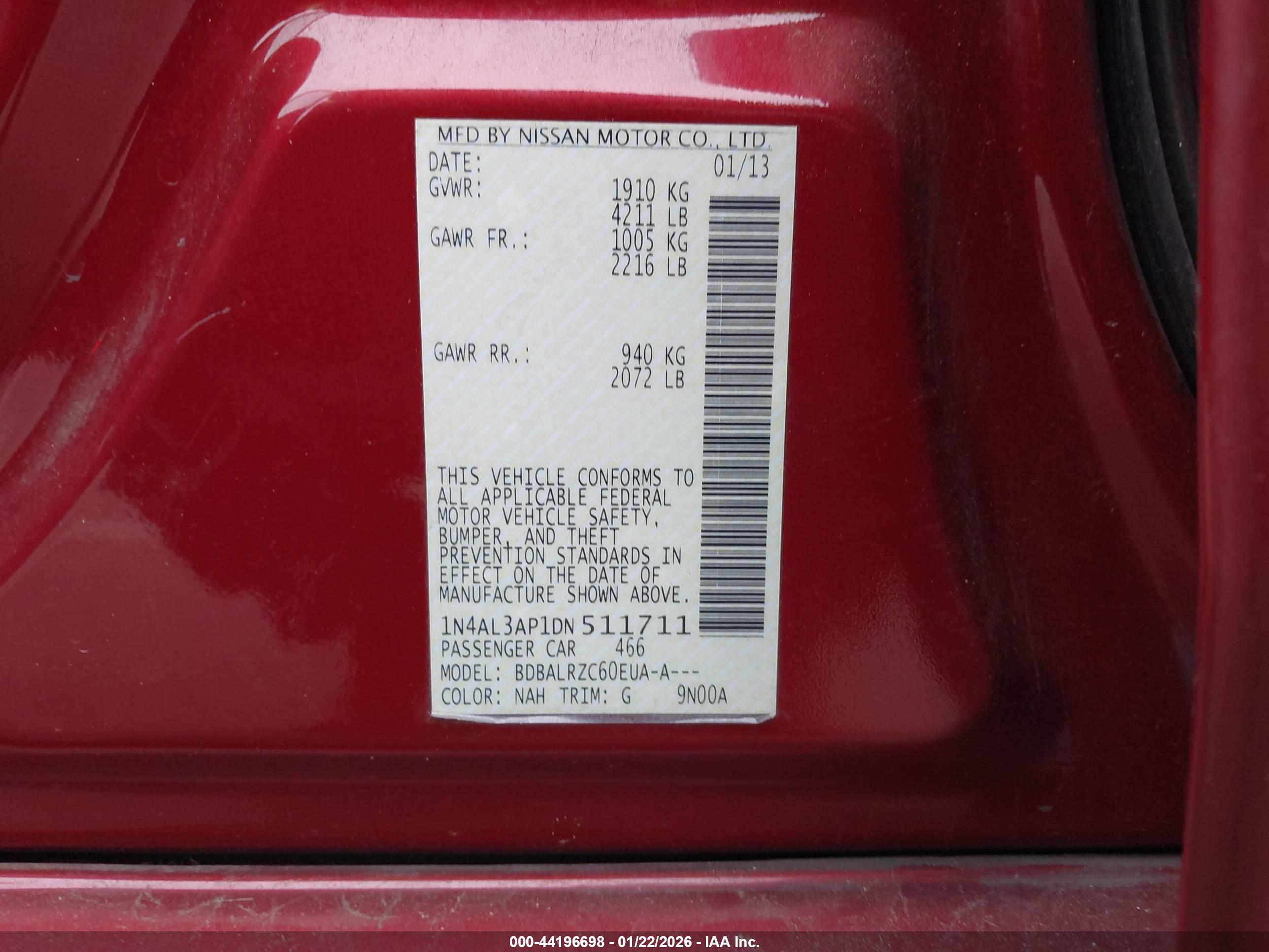 NISSAN ALTIMA image 9
