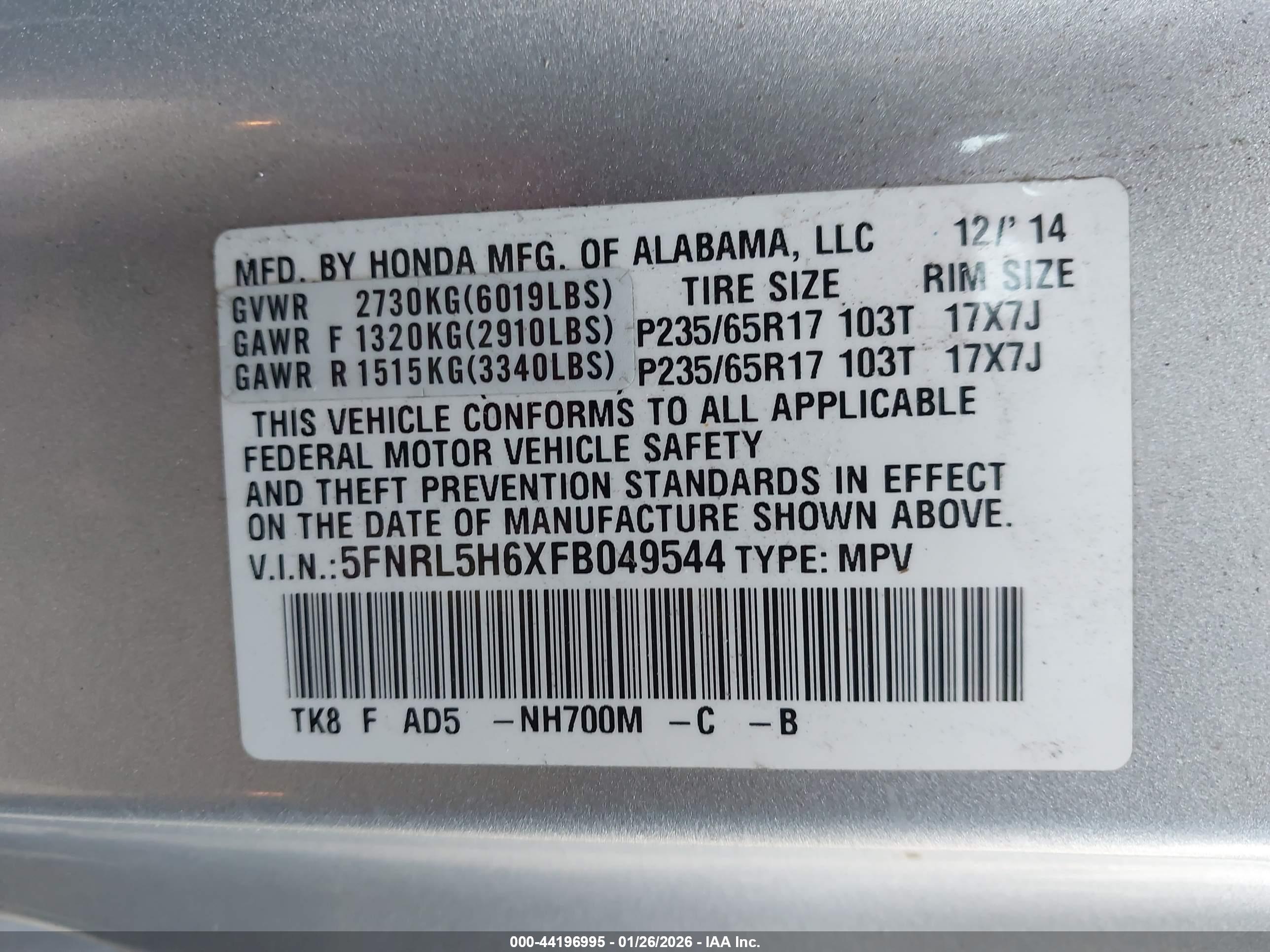 HONDA ODYSSEY image 9