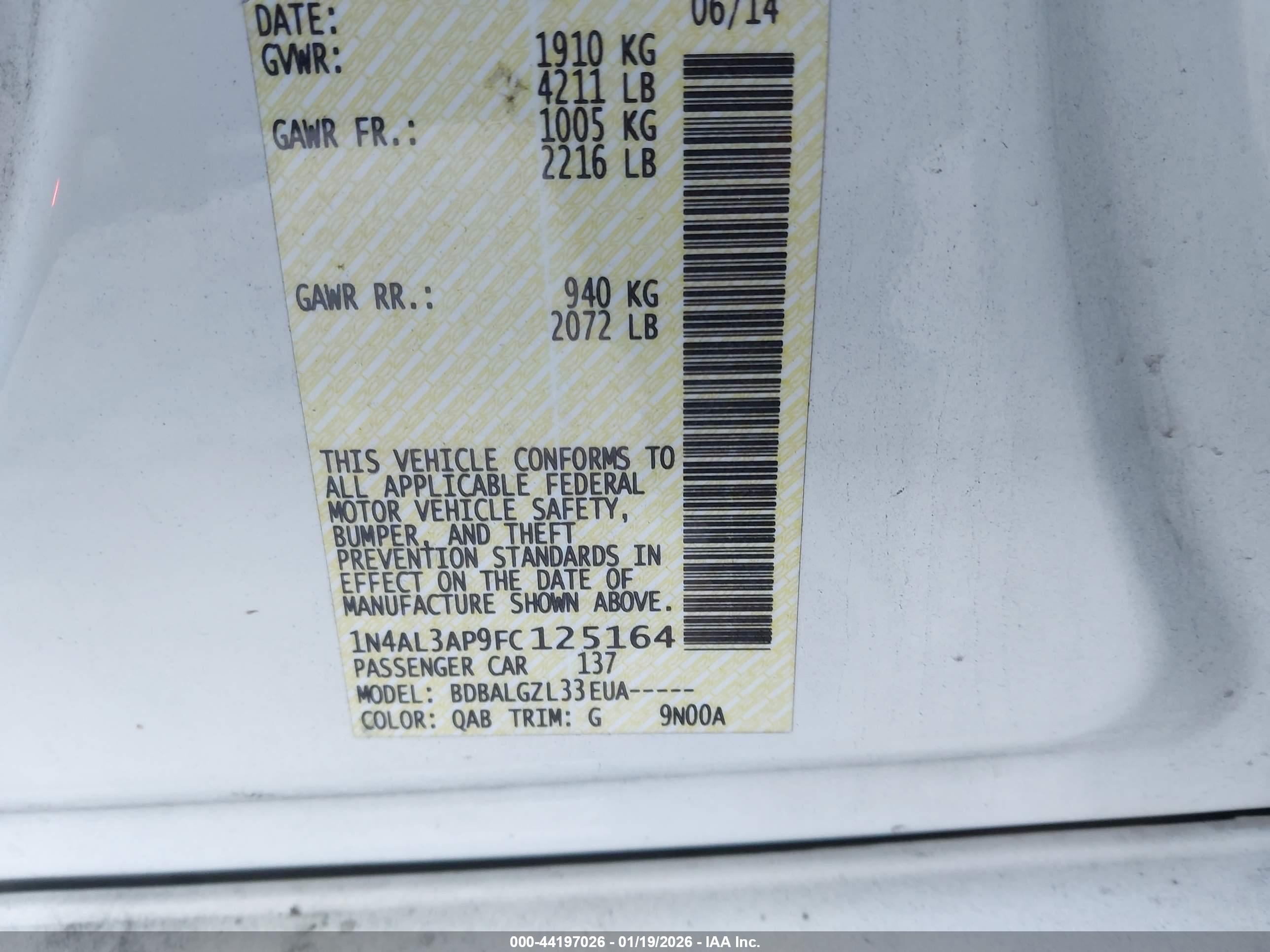NISSAN ALTIMA image 9