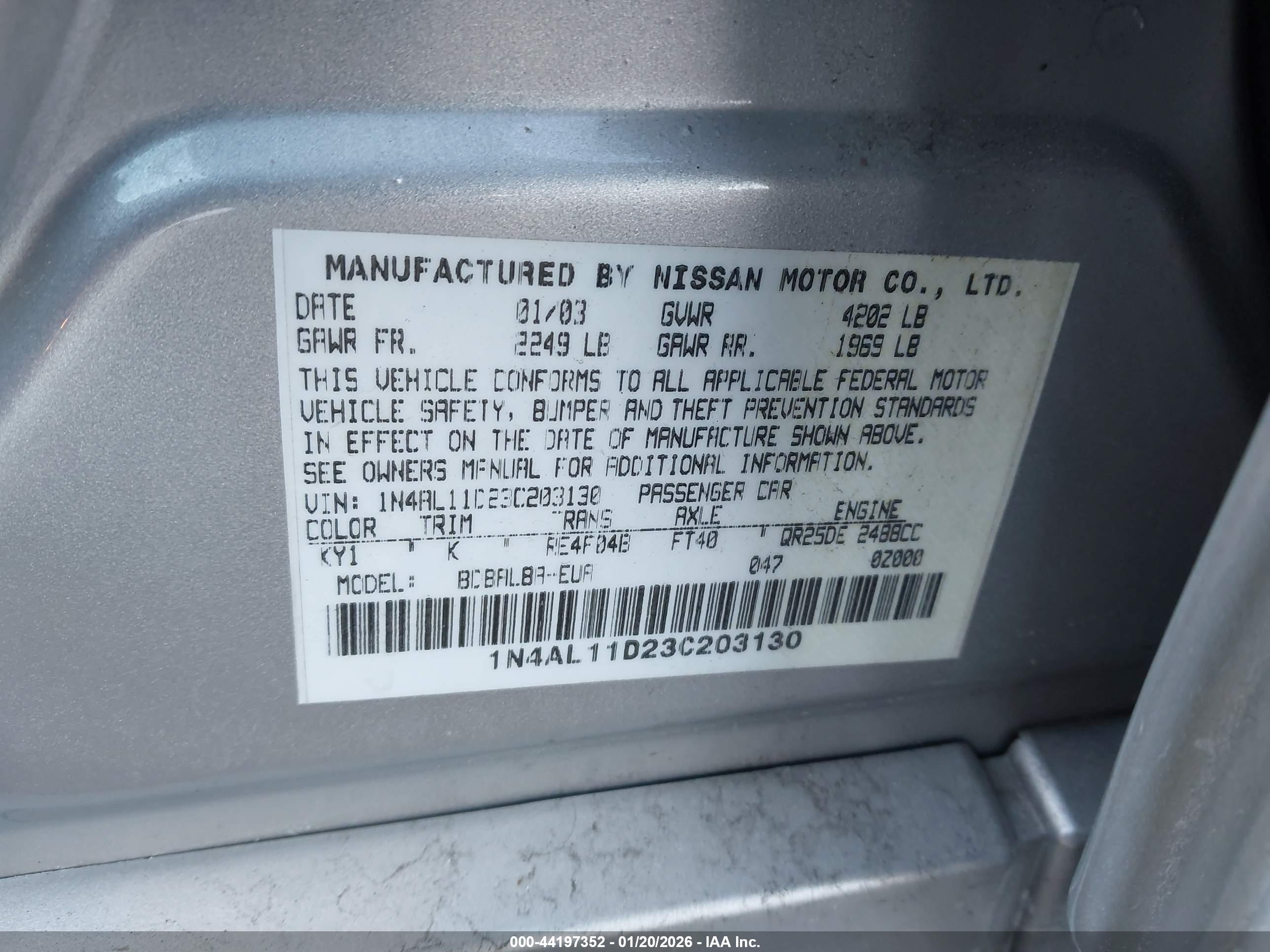 NISSAN ALTIMA image 9