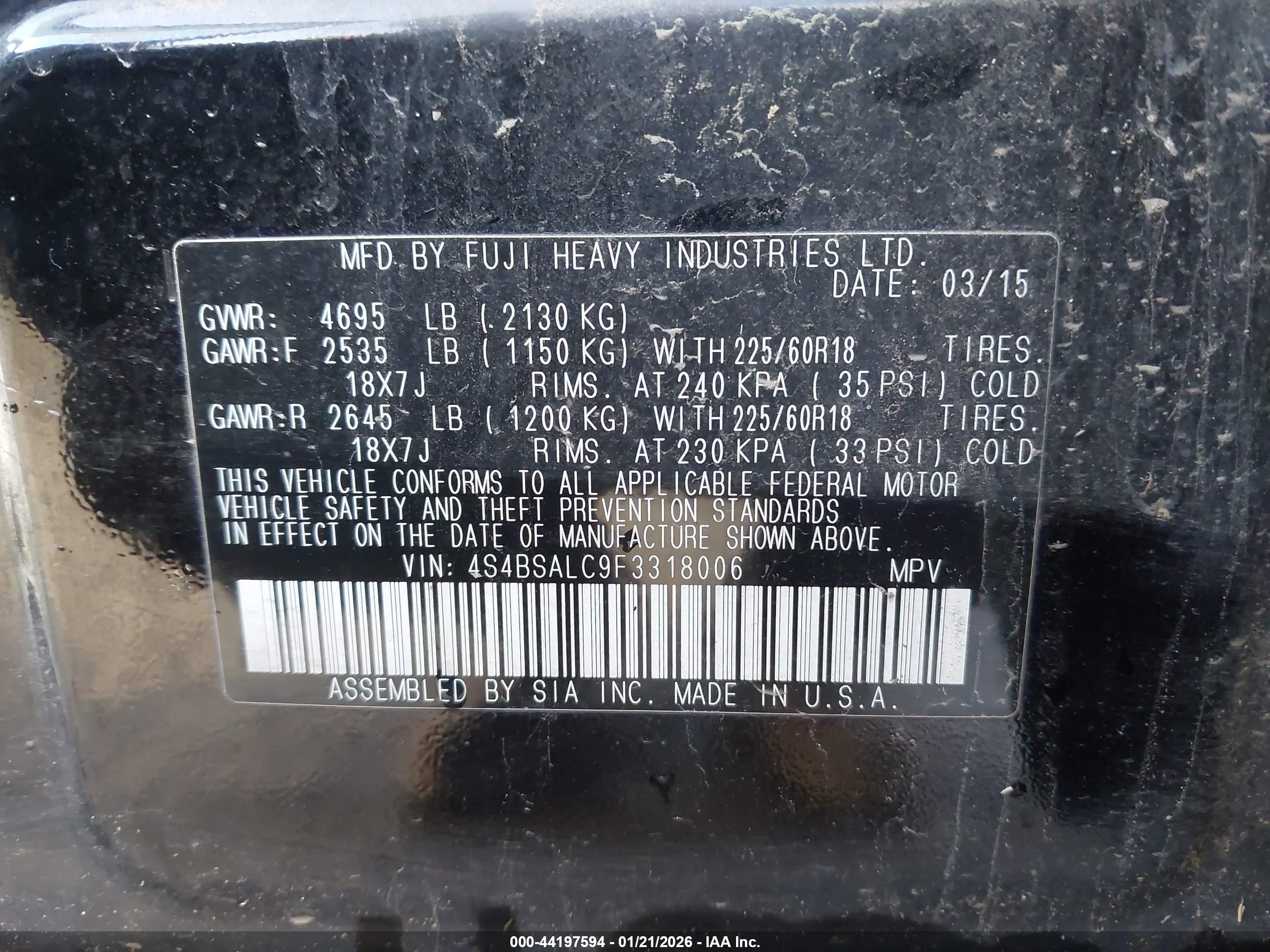 SUBARU OUTBACK image 9