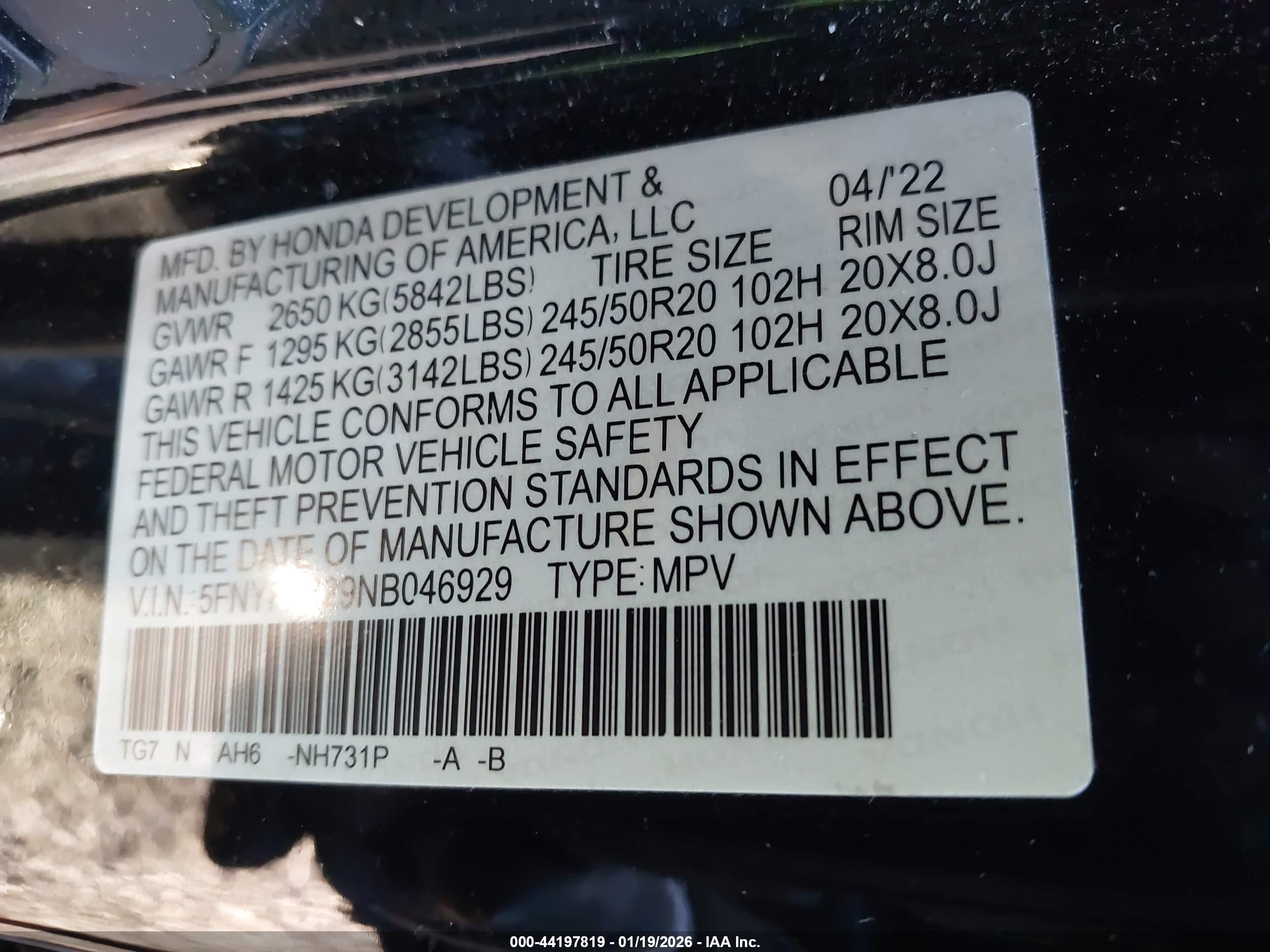 HONDA PILOT image 9