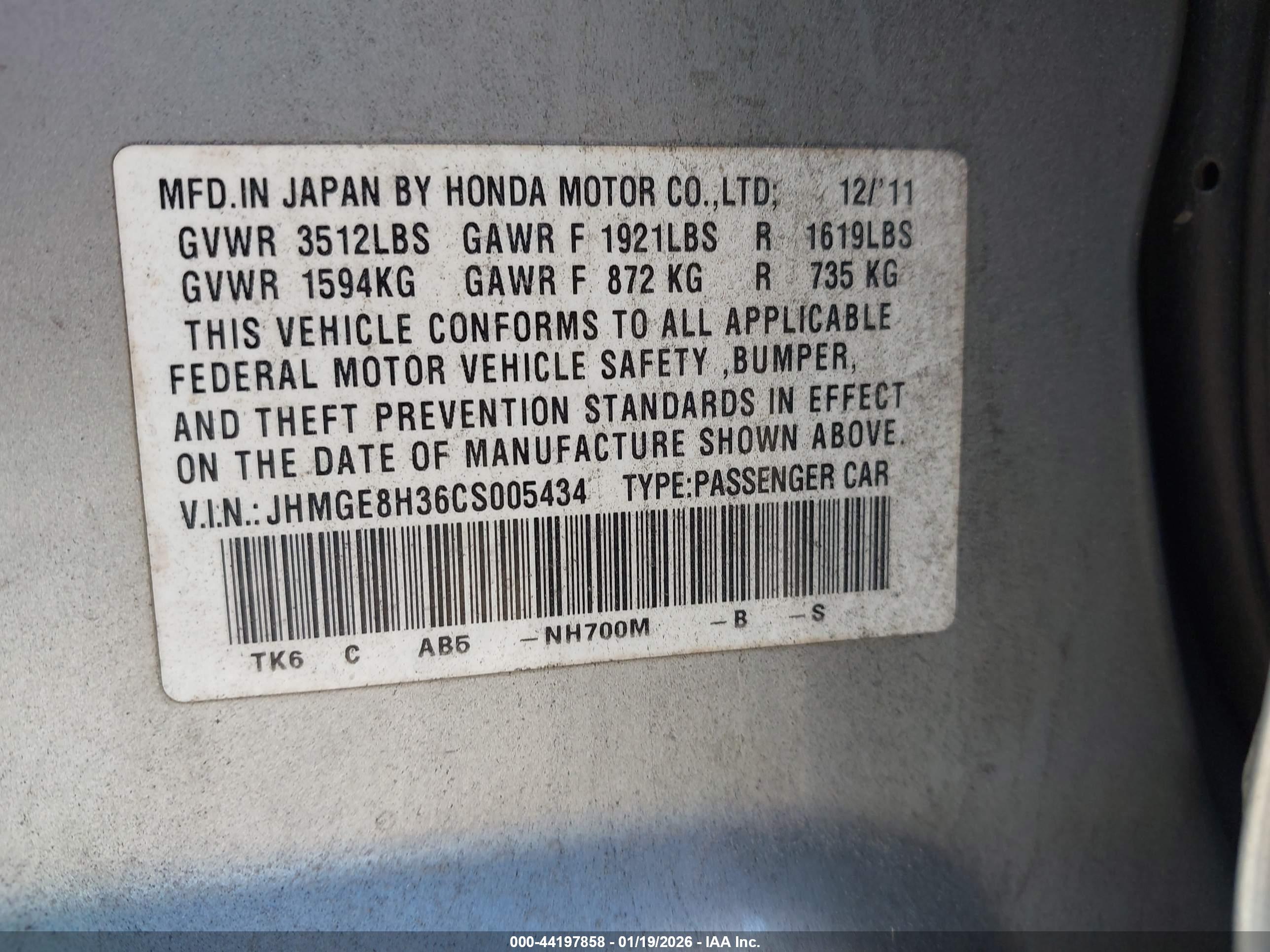 HONDA FIT image 9