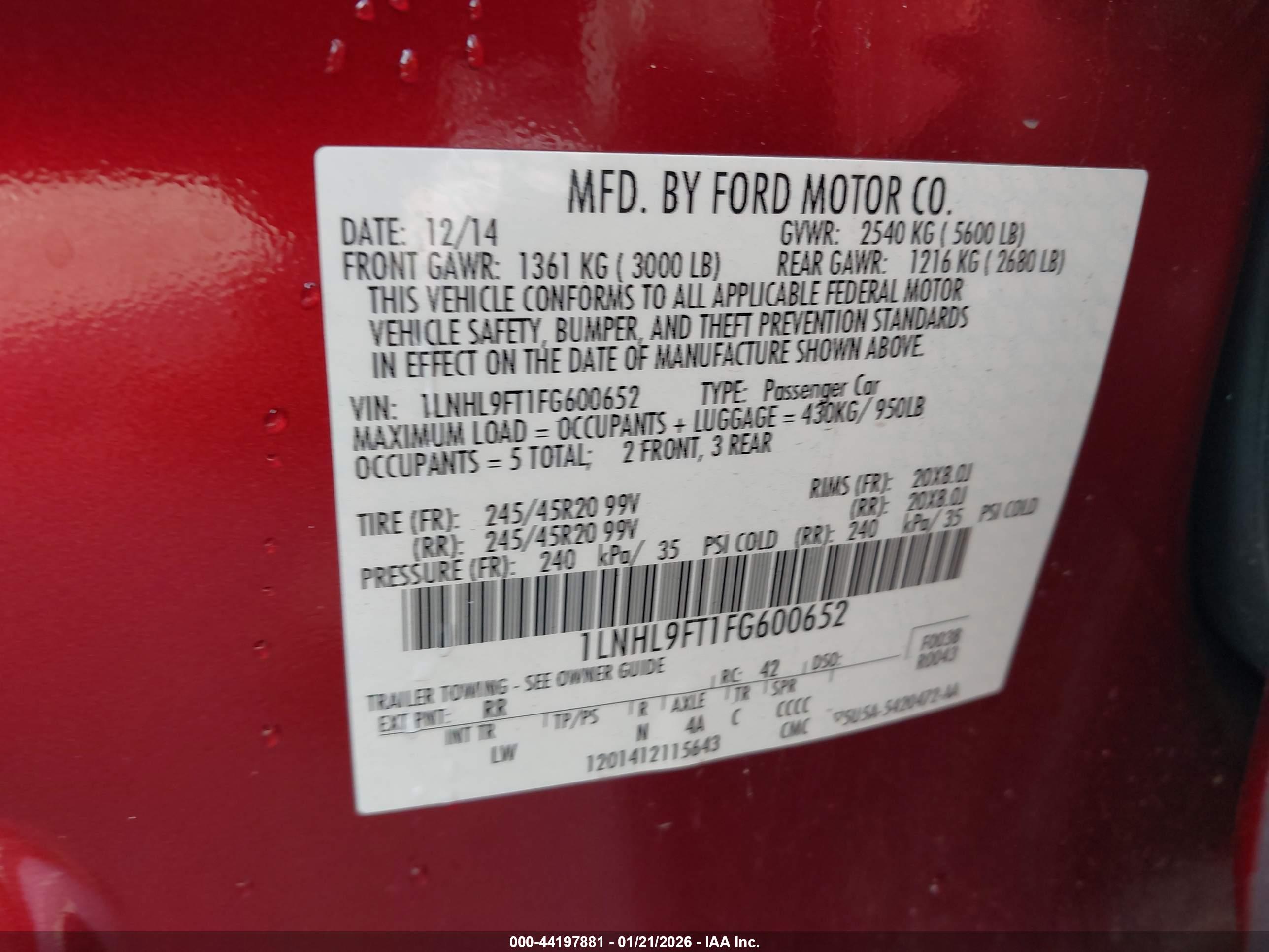 LINCOLN MKS image 9