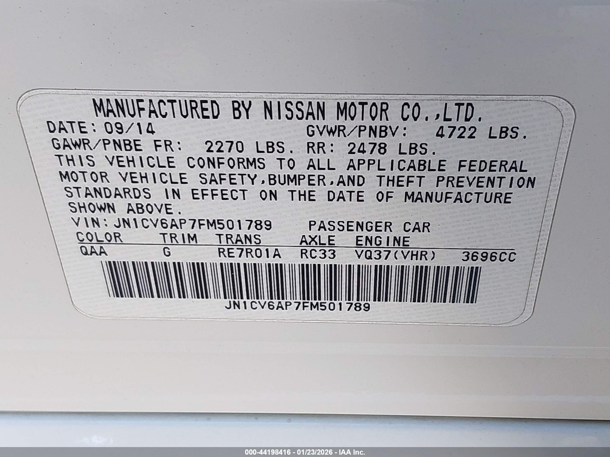 INFINITI Q40 image 9