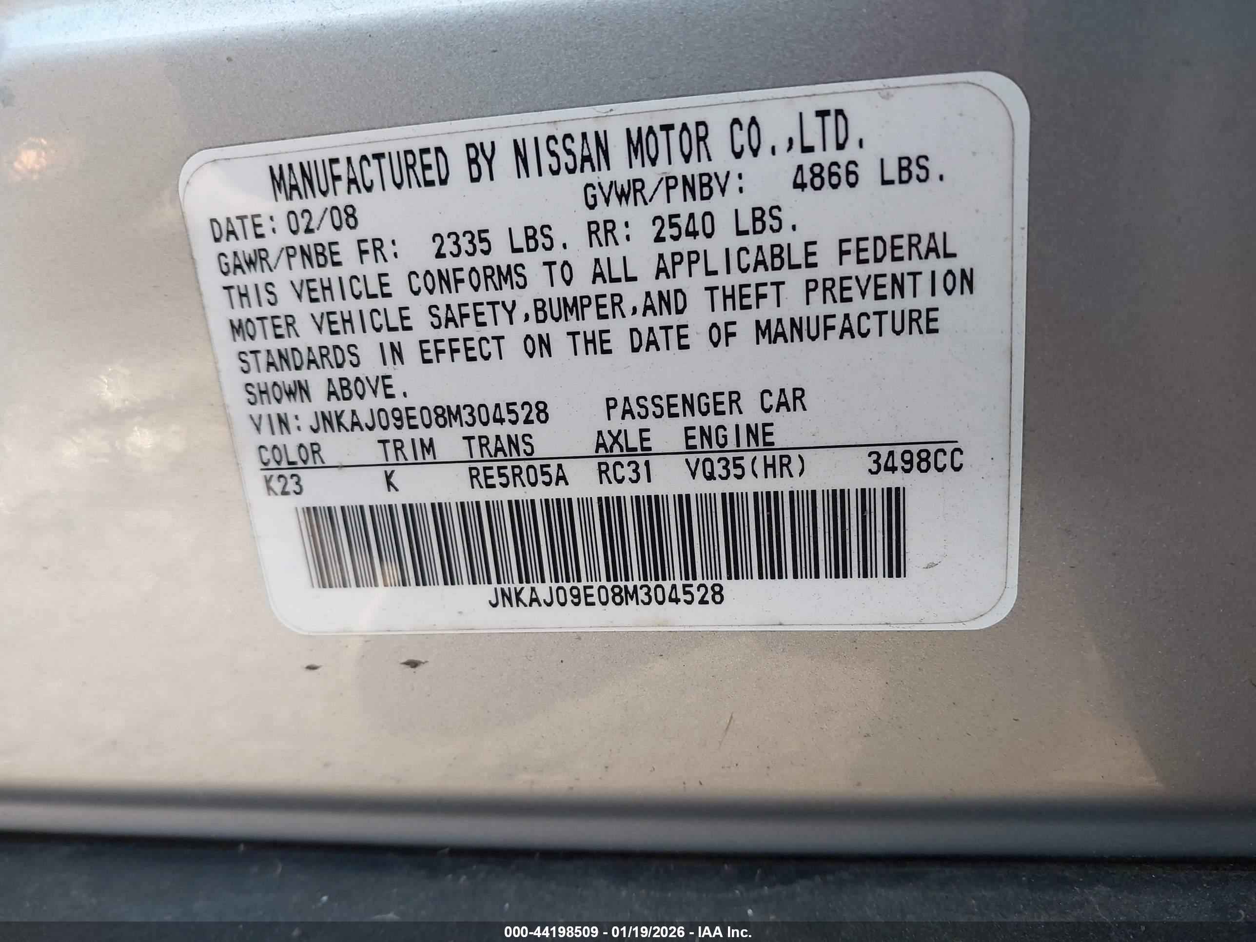 INFINITI EX35 image 9