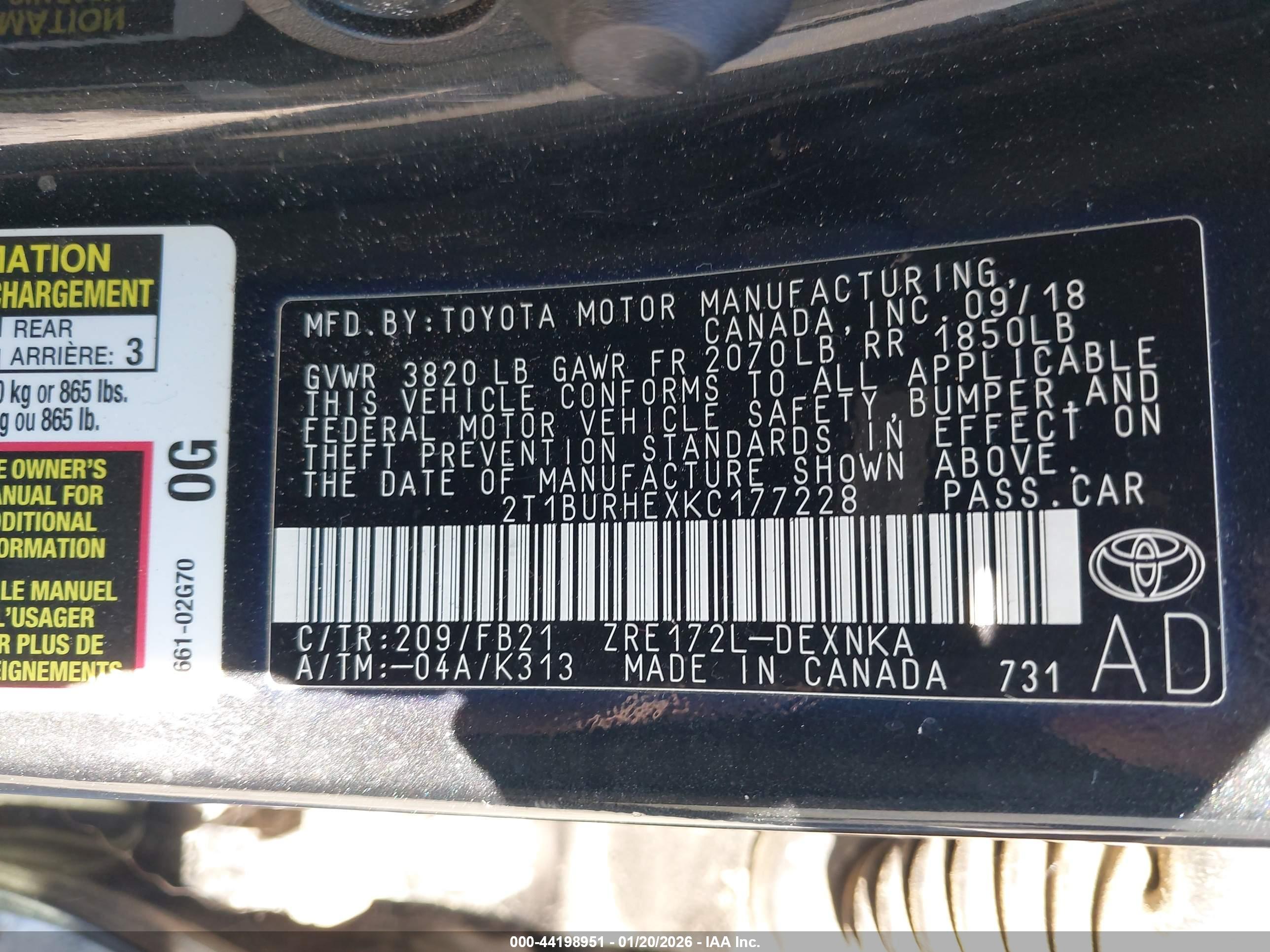 TOYOTA COROLLA image 9