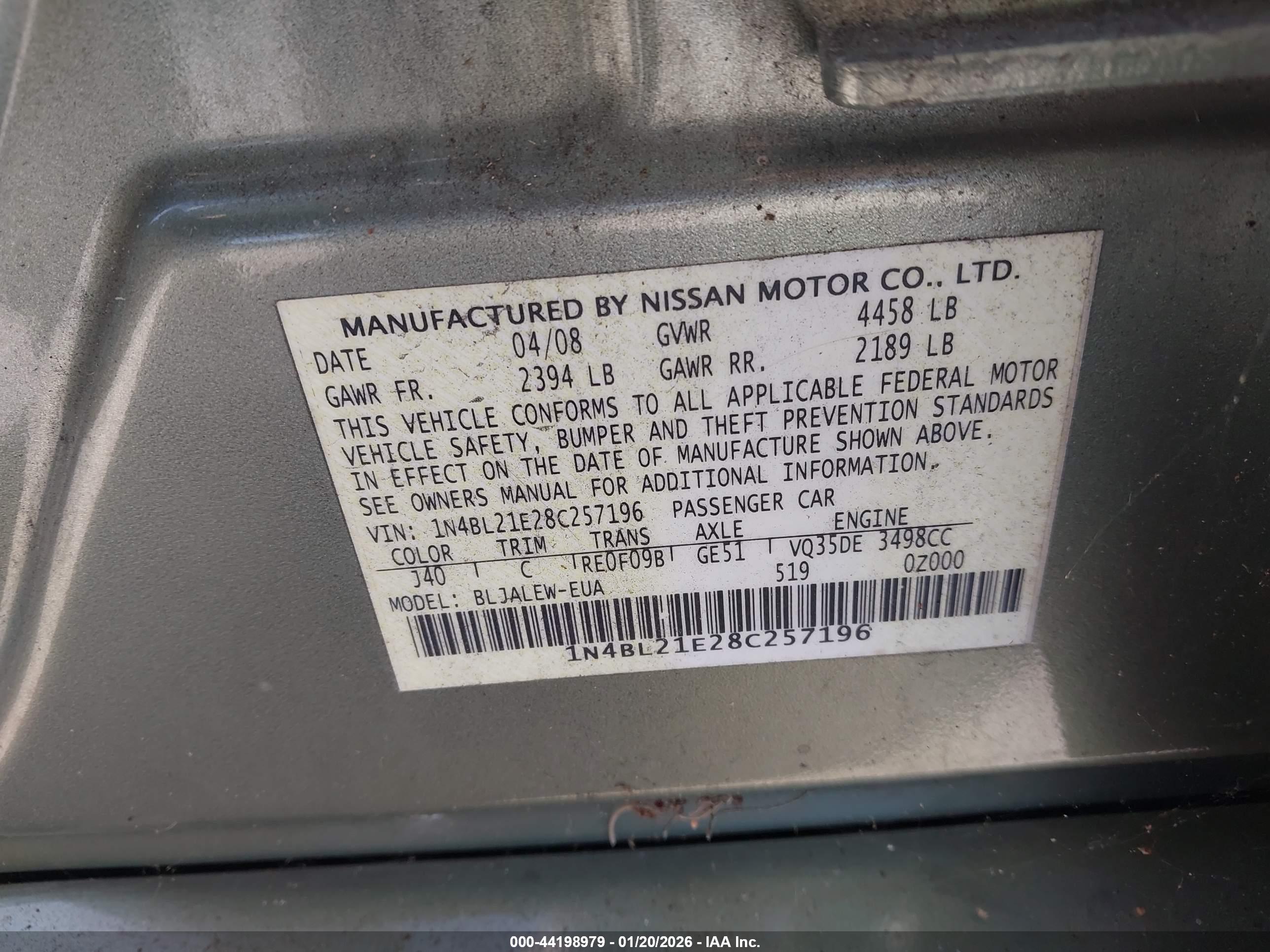 NISSAN ALTIMA image 9