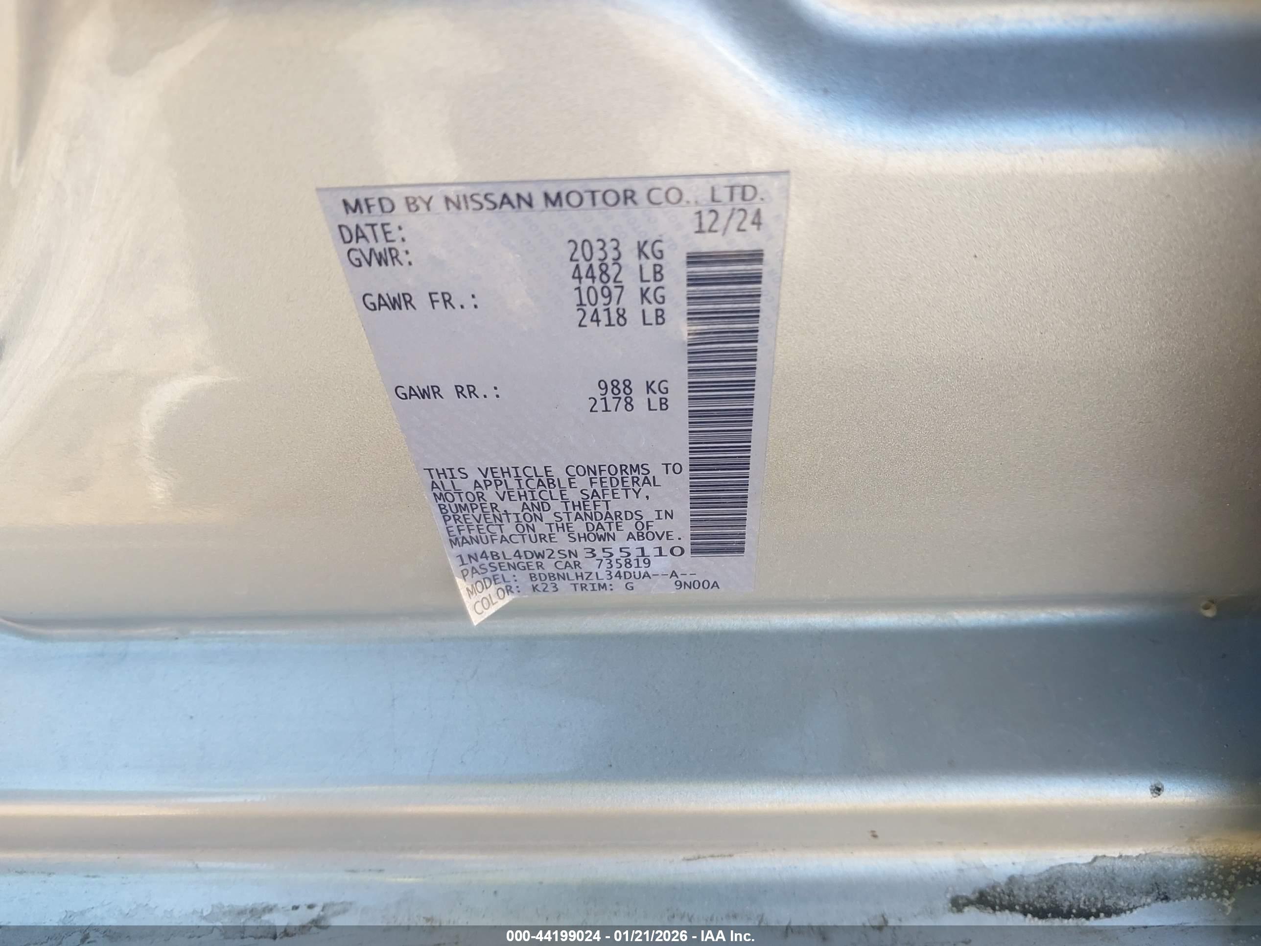 NISSAN ALTIMA image 9