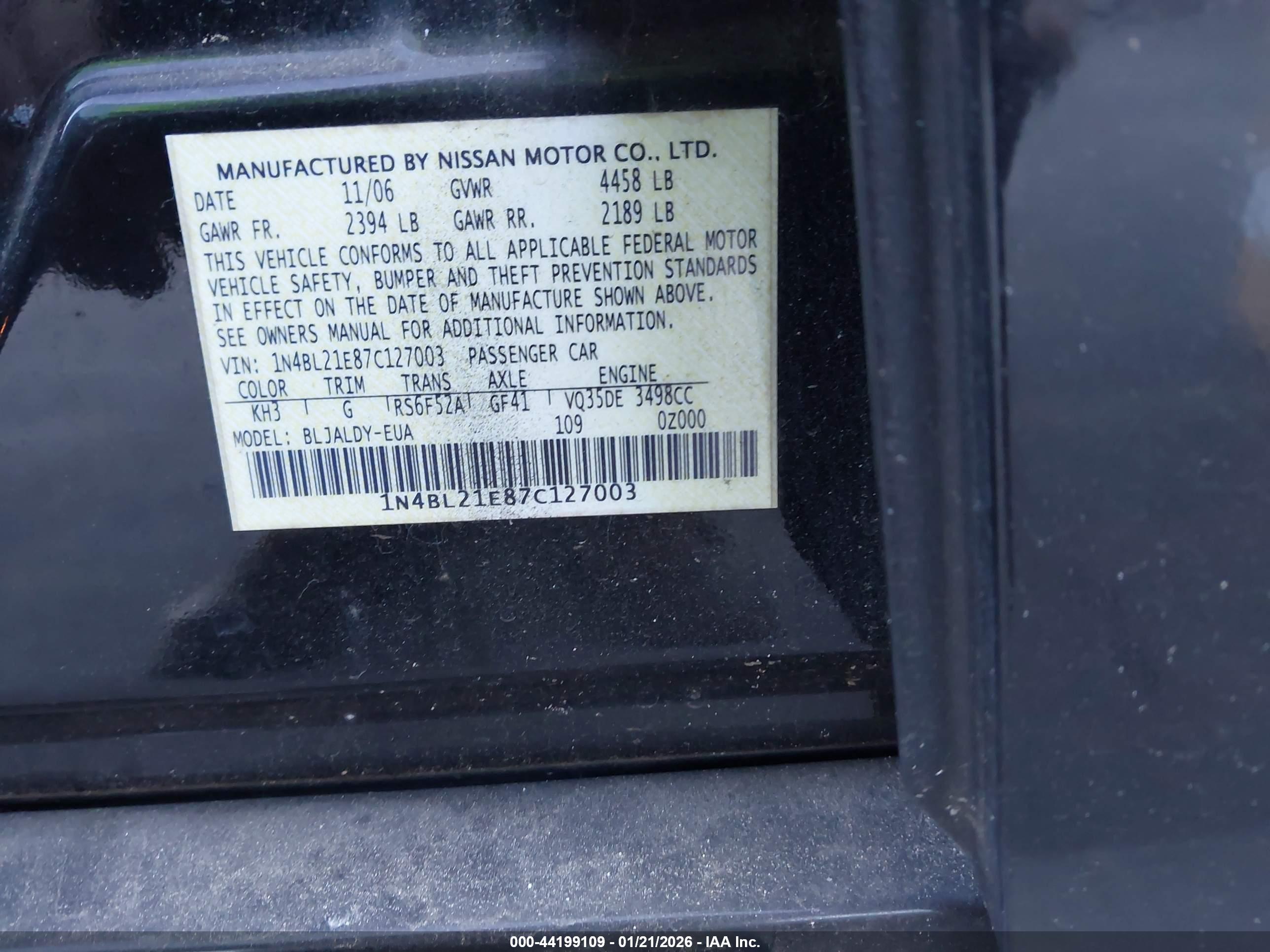 NISSAN ALTIMA image 9