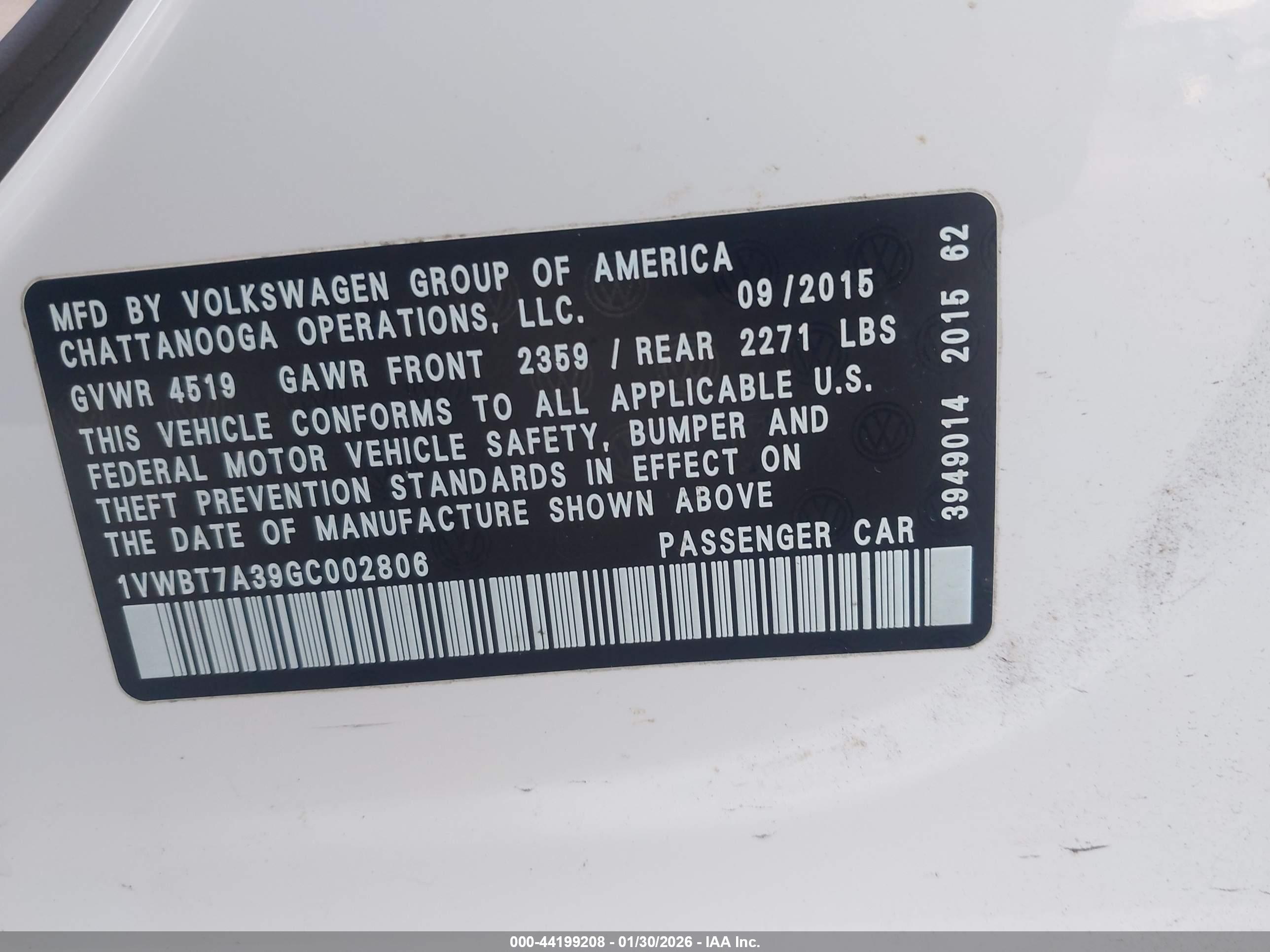 VOLKSWAGEN PASSAT image 9