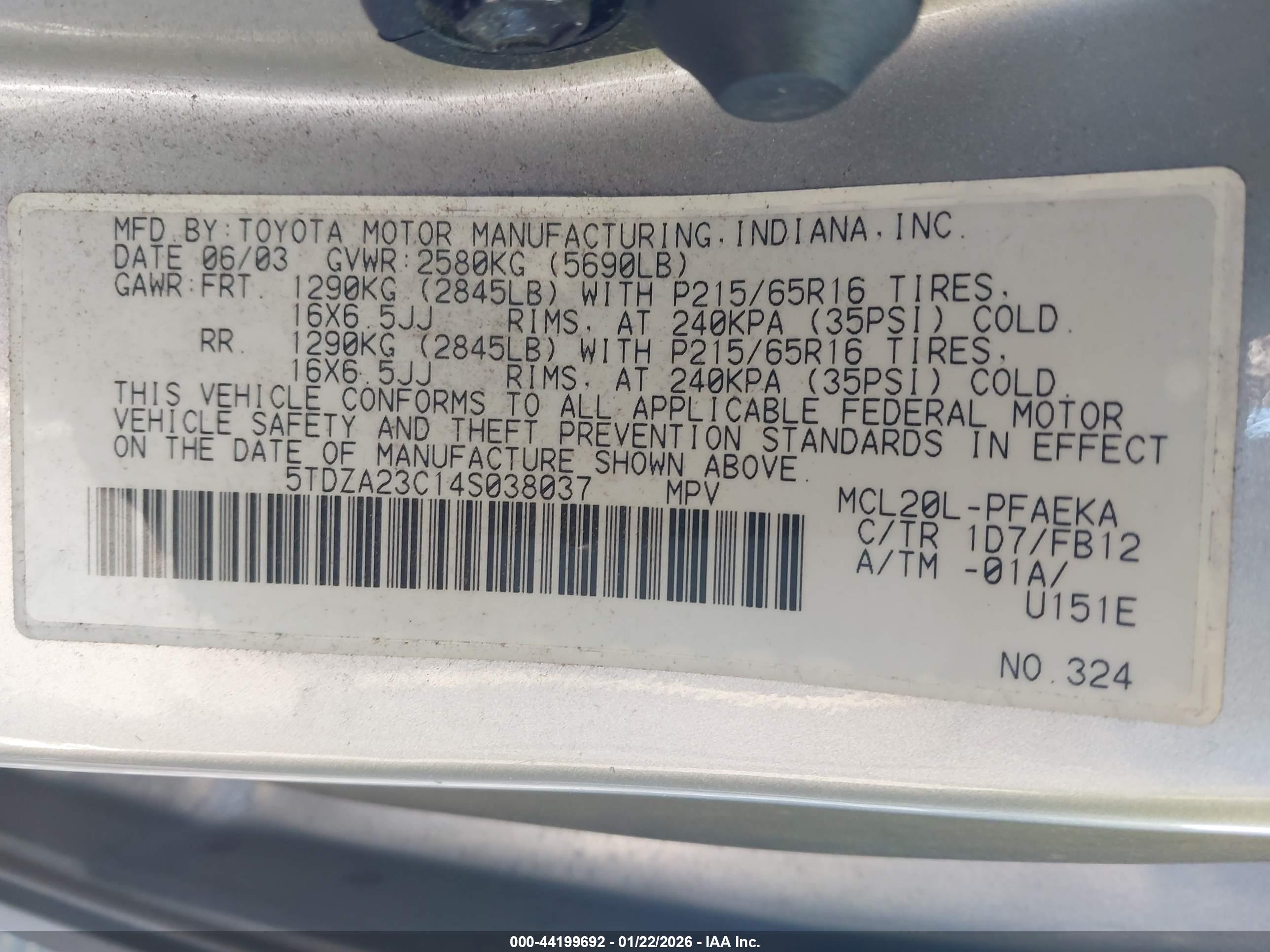 TOYOTA SIENNA image 9