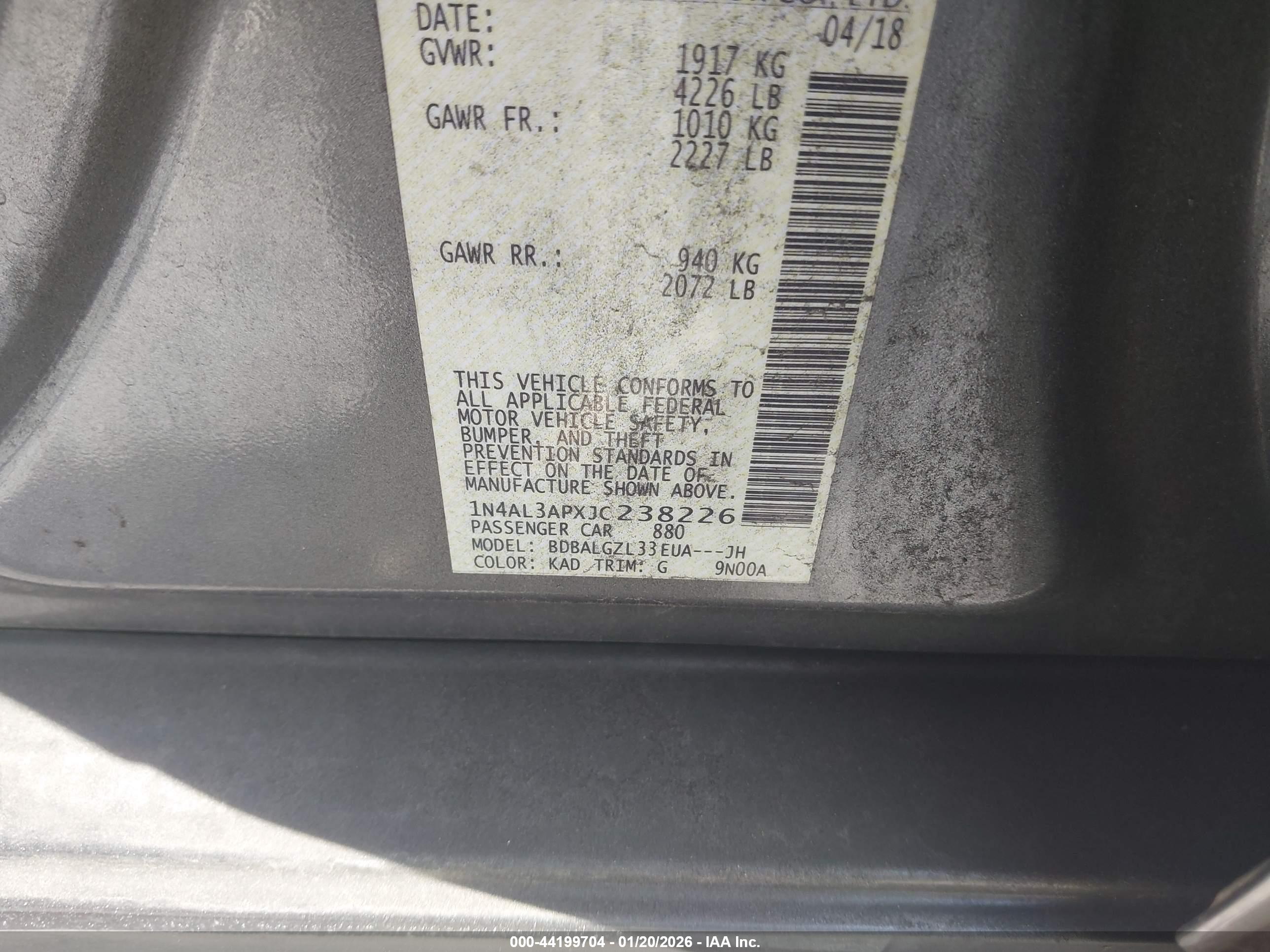 NISSAN ALTIMA image 9
