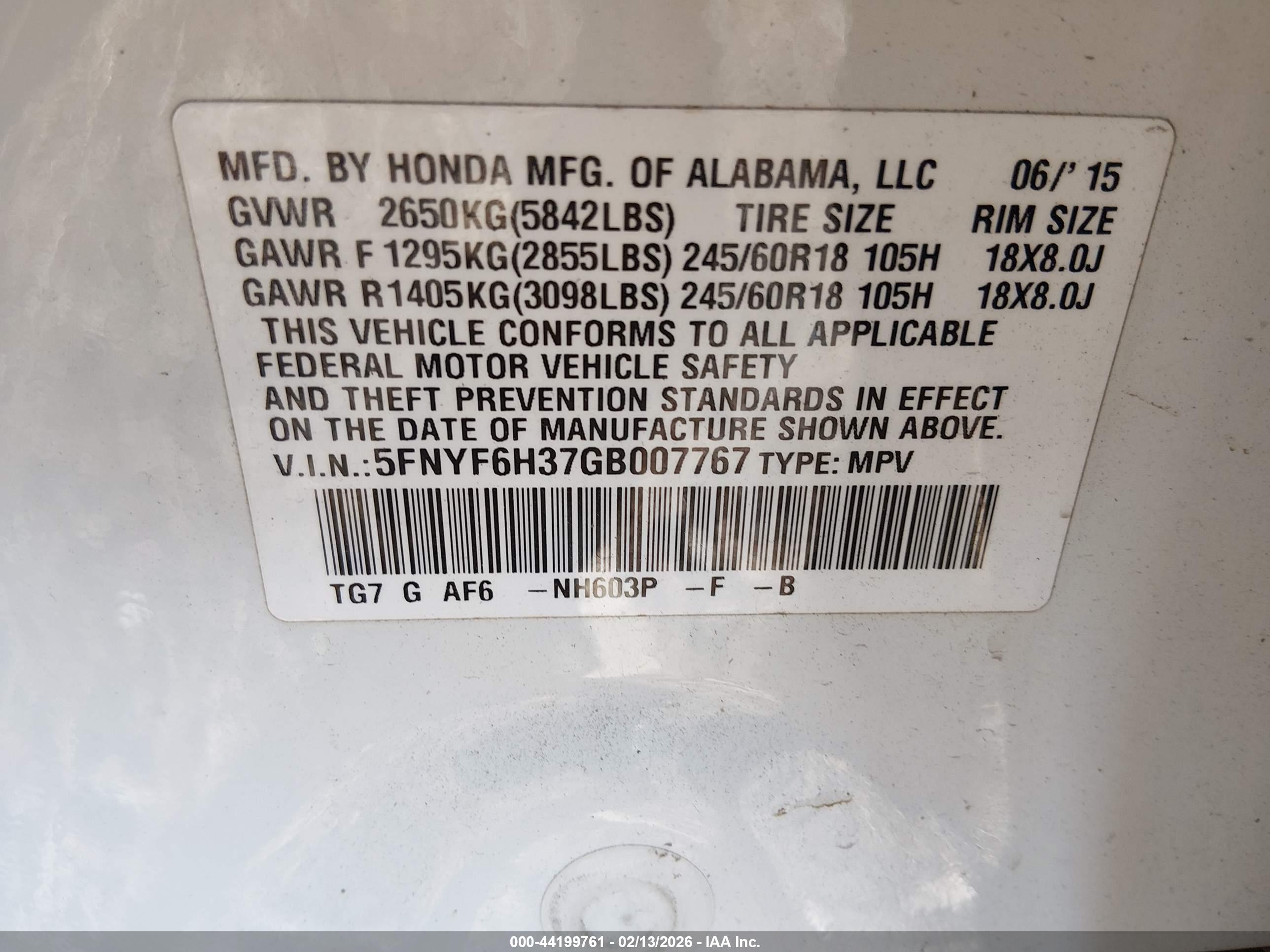 HONDA PILOT image 9