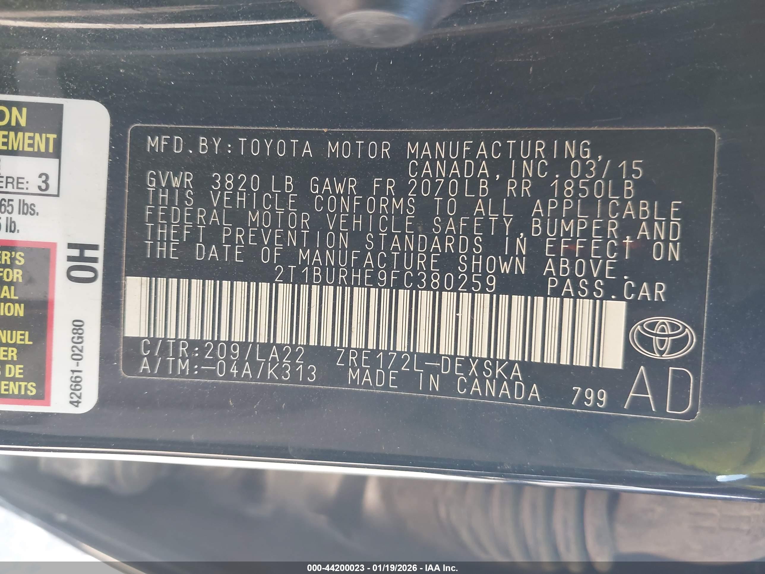 TOYOTA COROLLA image 9