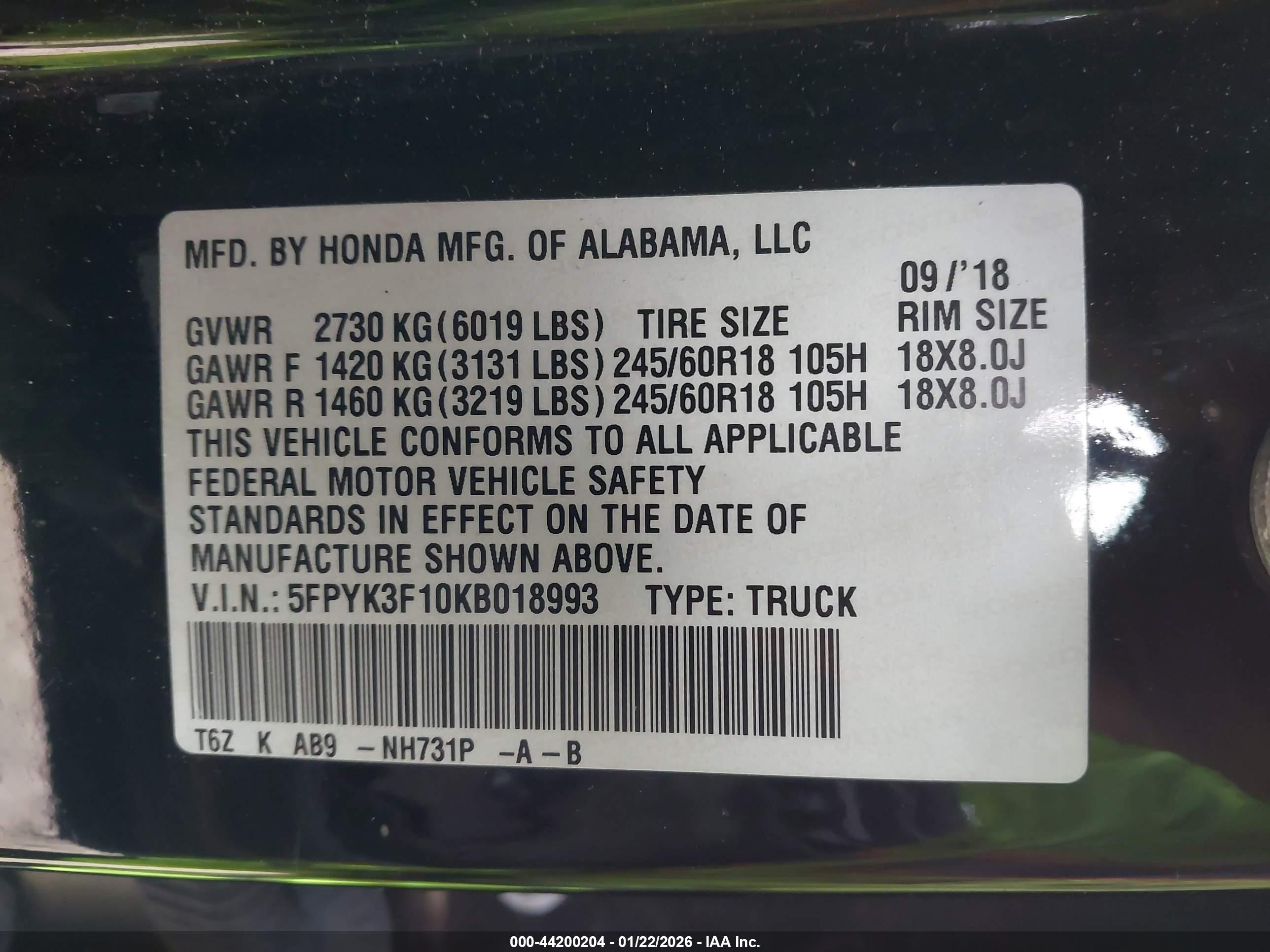 HONDA RIDGELINE image 9