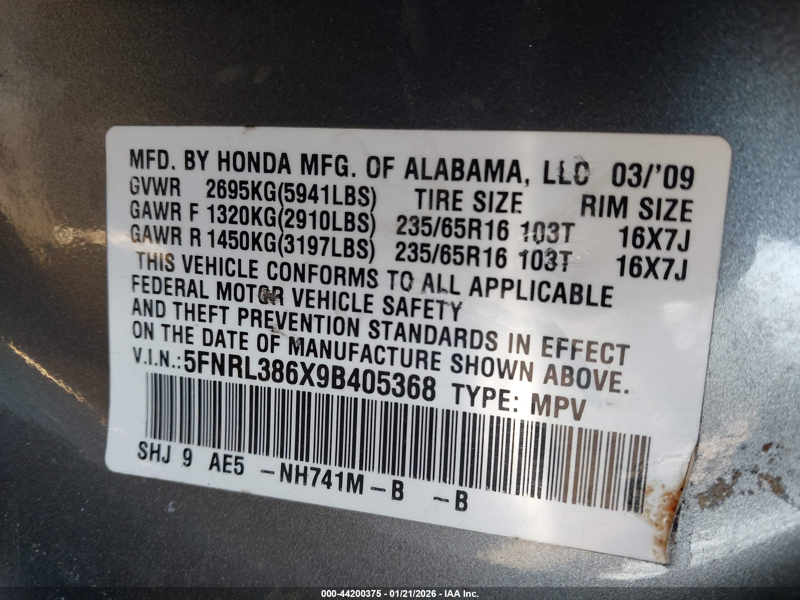 HONDA ODYSSEY image 9