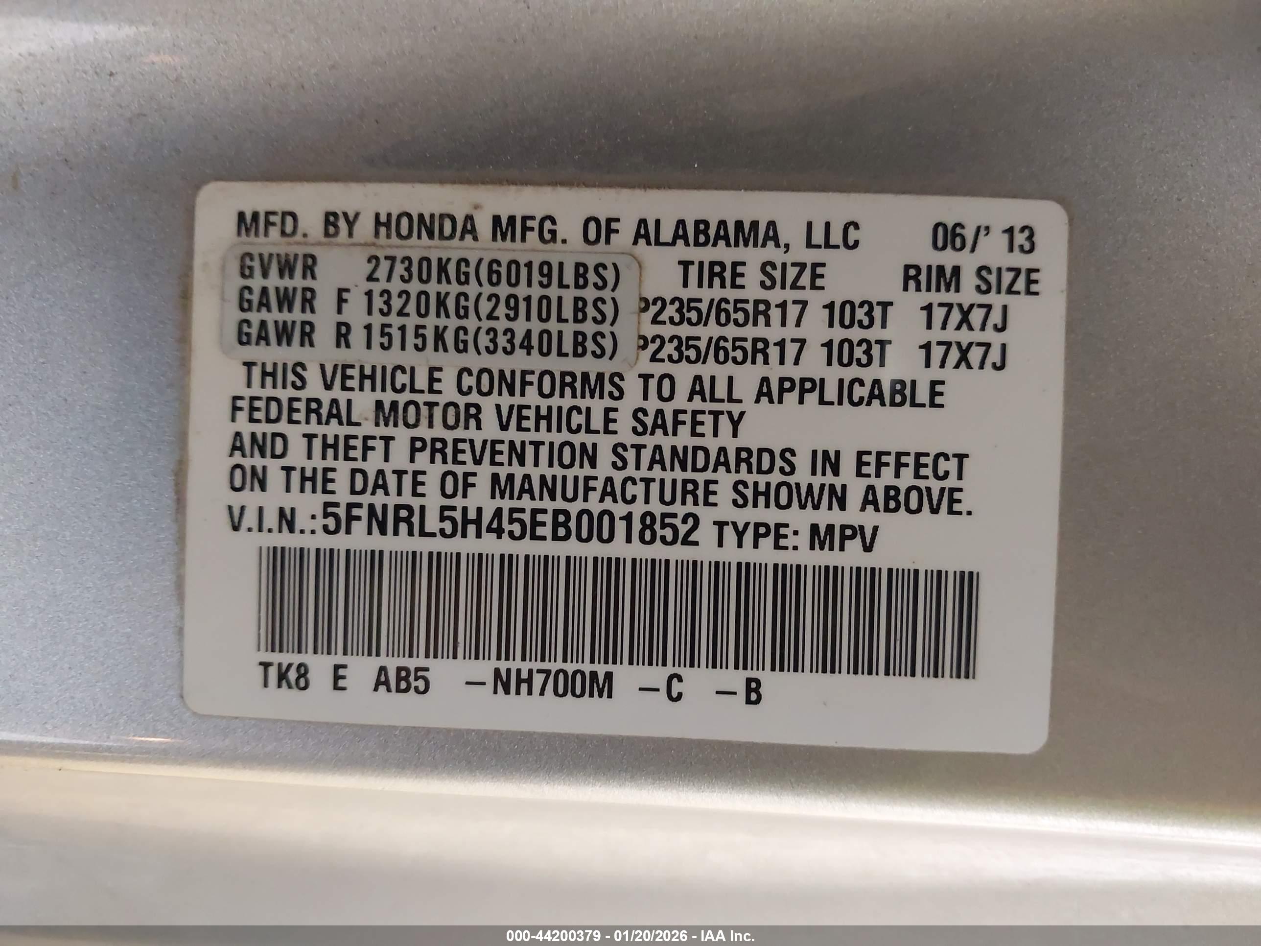 HONDA ODYSSEY image 9